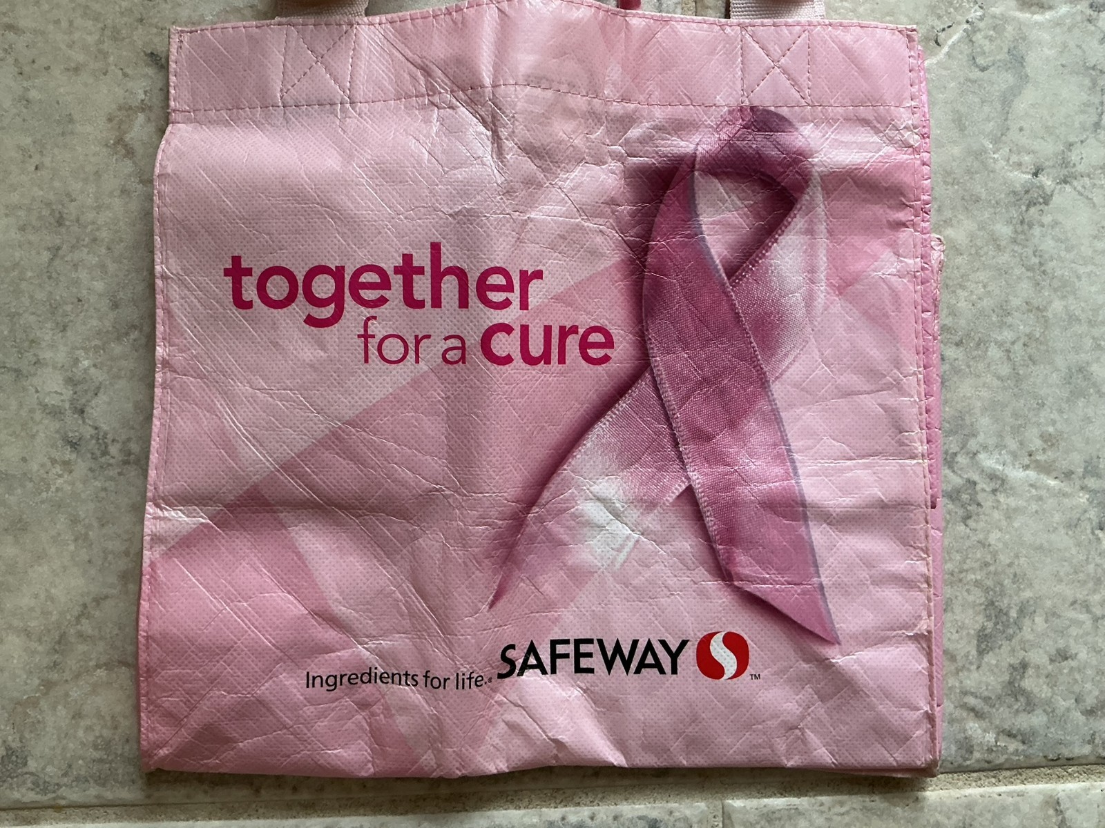 Breast Cancer Awareness Safeway Shopping Tote Bag Pink 11x11x8″ Pre-owned