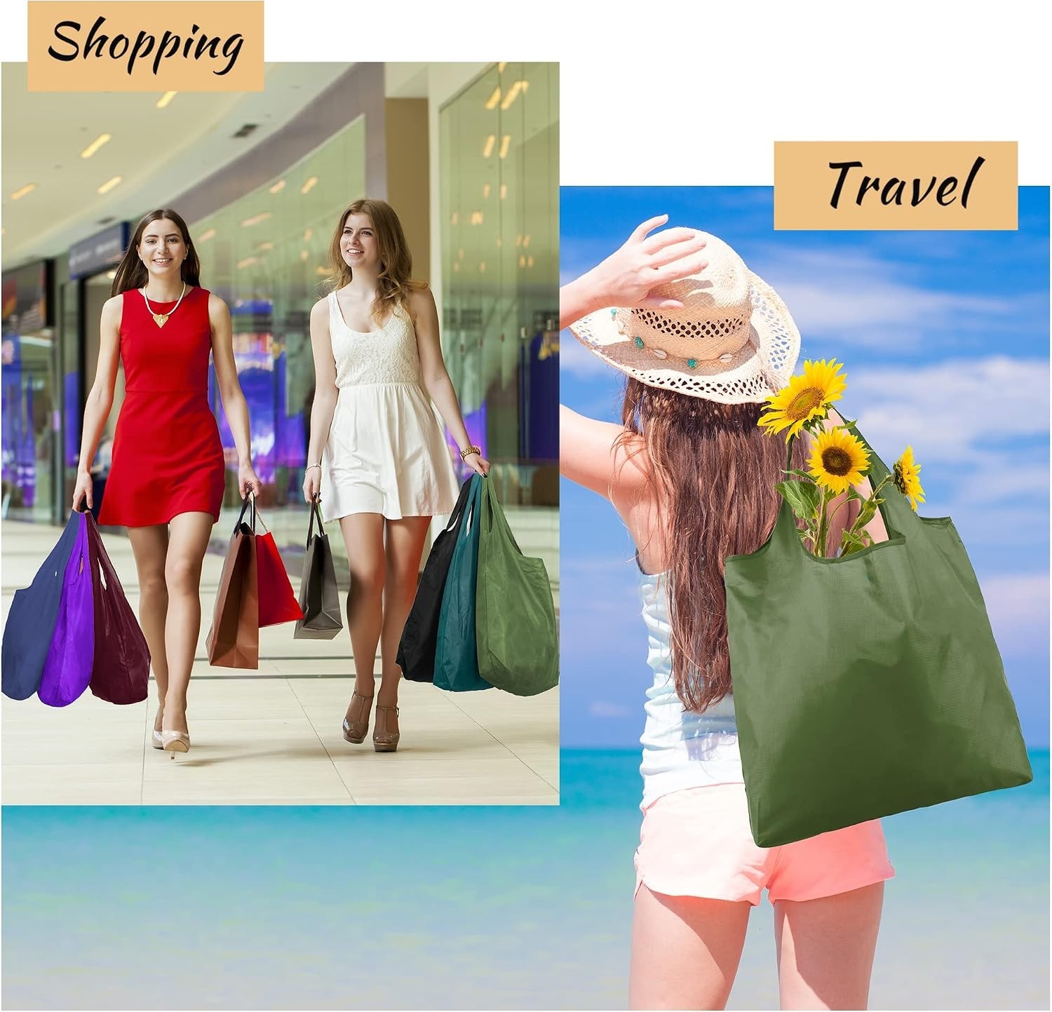 Stylish Reusable Tote Bags – Gifts for Women Multicolor Set