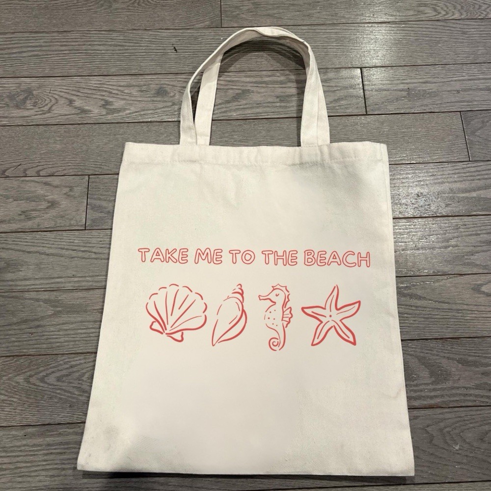 Beach Canvas Tote Bag: Minimalist Summer