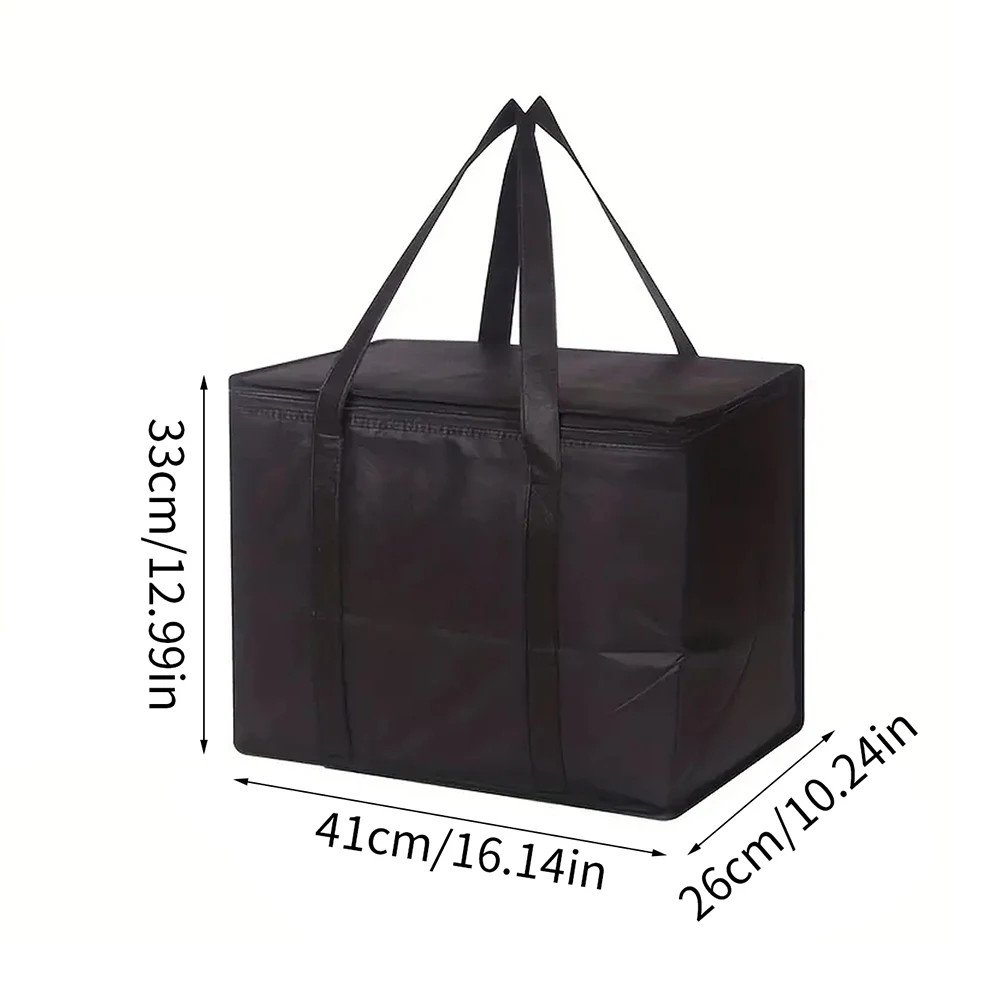 1PC Large Insulated Food Bag Reusable Foldable Hot Cold Meals Grocery Bags Zippe