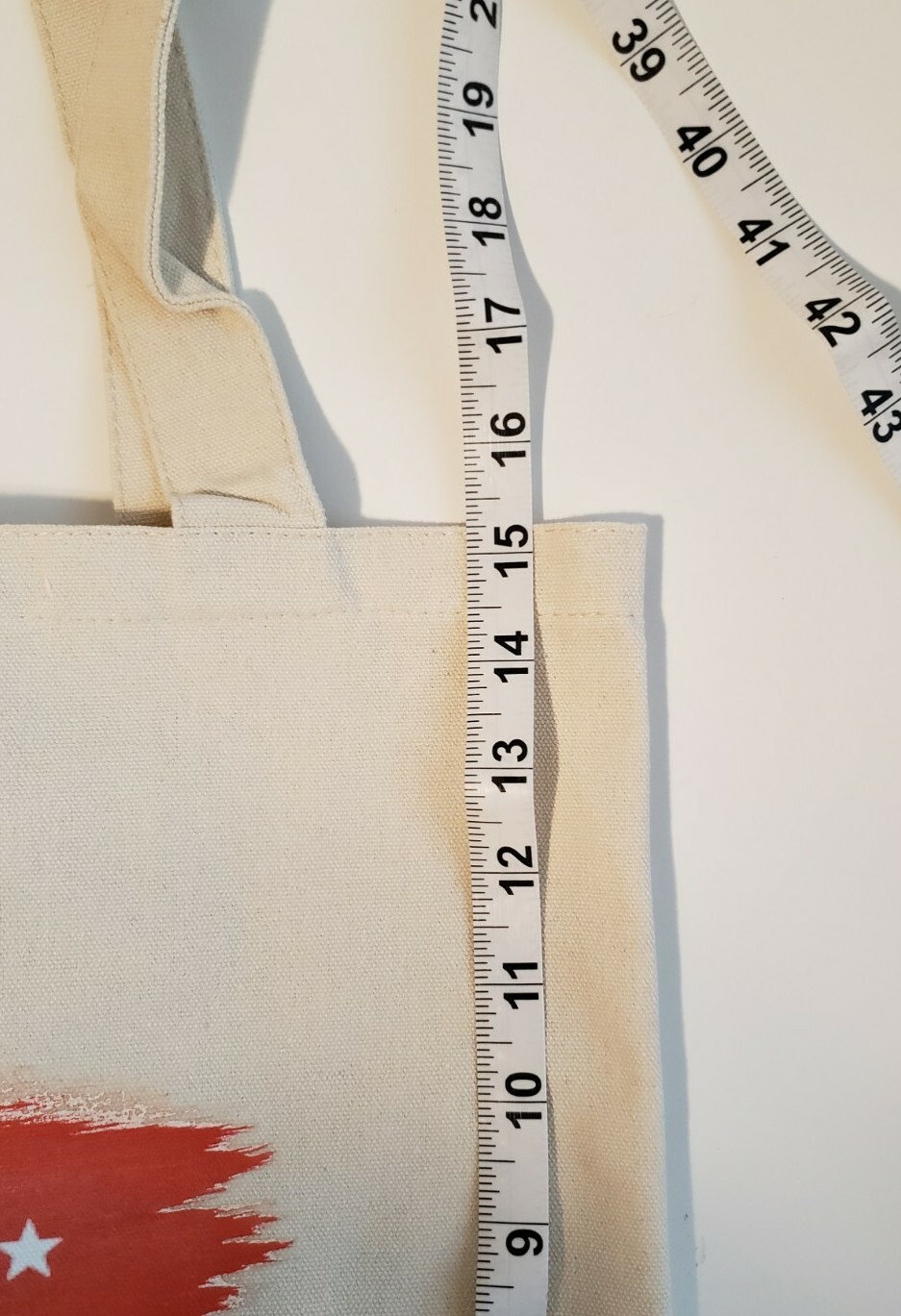 ECO Canvas Tote Bag Travel Grocery Shopping White Stars Blue/Red Stripes NWT