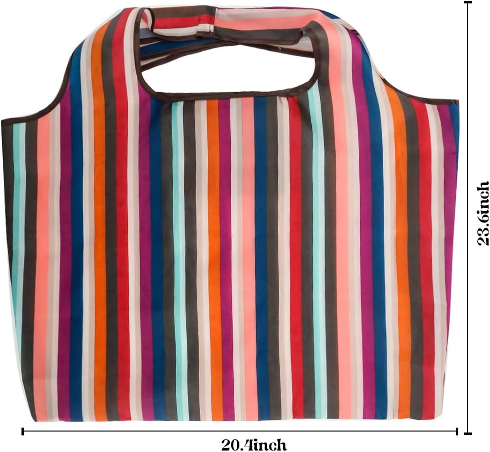 Reusable Grocery Bag 2 Packs Large Washable Foldable Eco Friendly Nylon Heavy Du