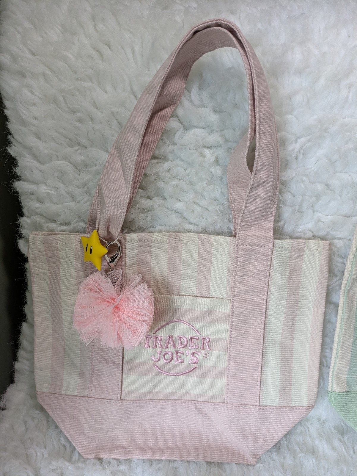 Trader Joe’s Mini Pastel Stripe Canvas Tote Bag Limited Edition Set of 4 NEW👜👛