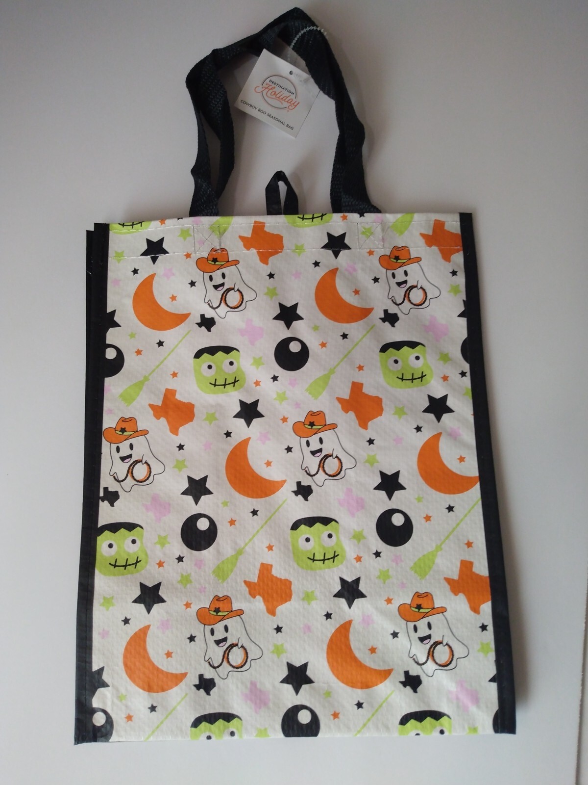 New HEB Destination Holiday Halloween Cowboy Ghost Reusable Bag Small 10″×13″