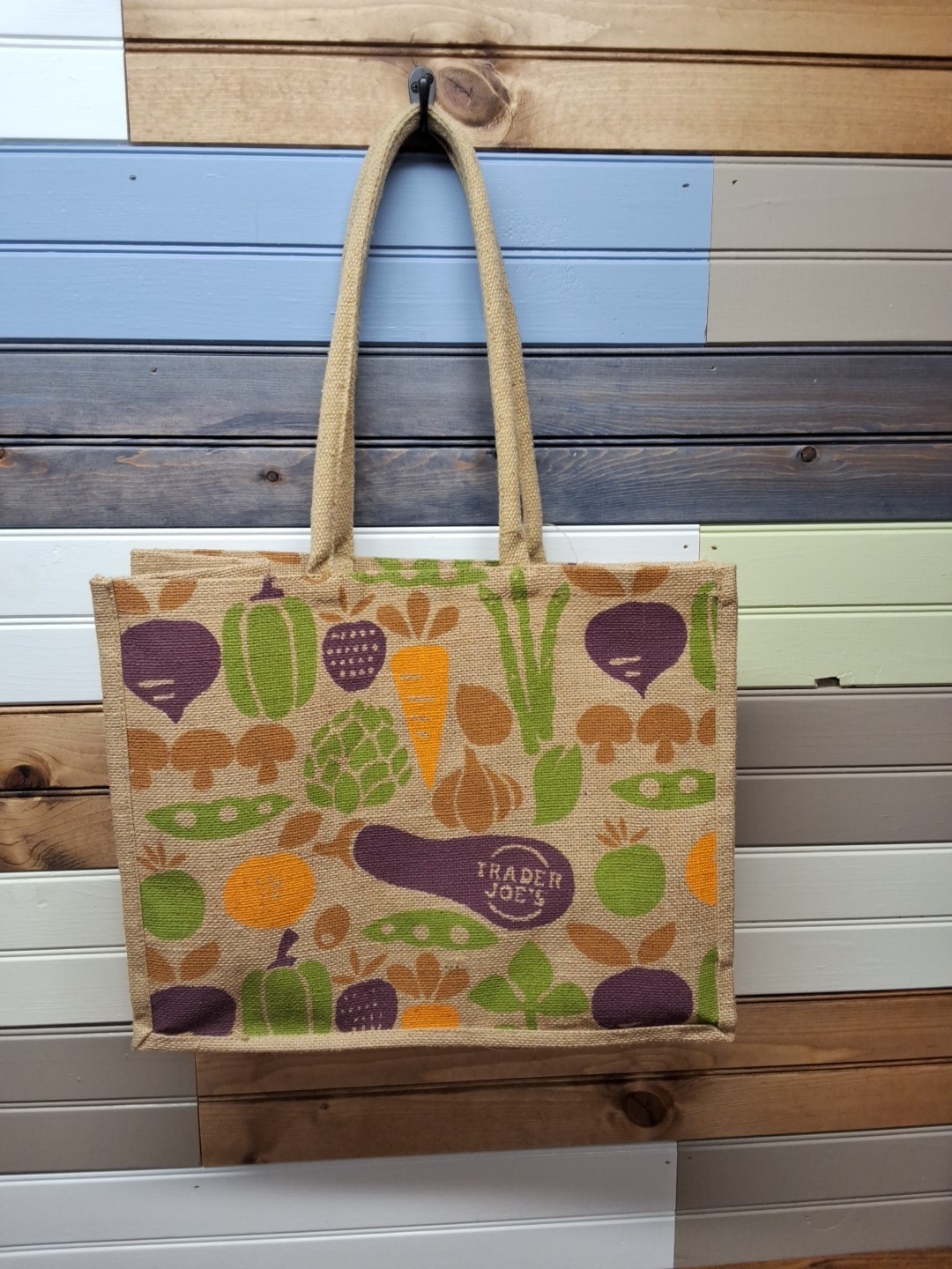 Trader Joe’s Jute Burlap Reusable Shopping Grocery Tote Bag