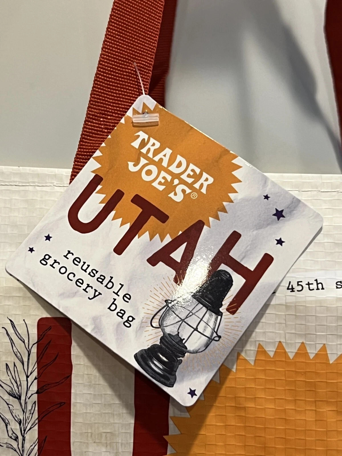 Trader Joe’s Utah Reusable Shopping Bag: Dinosaur, Arches, Bison, Umbrellas