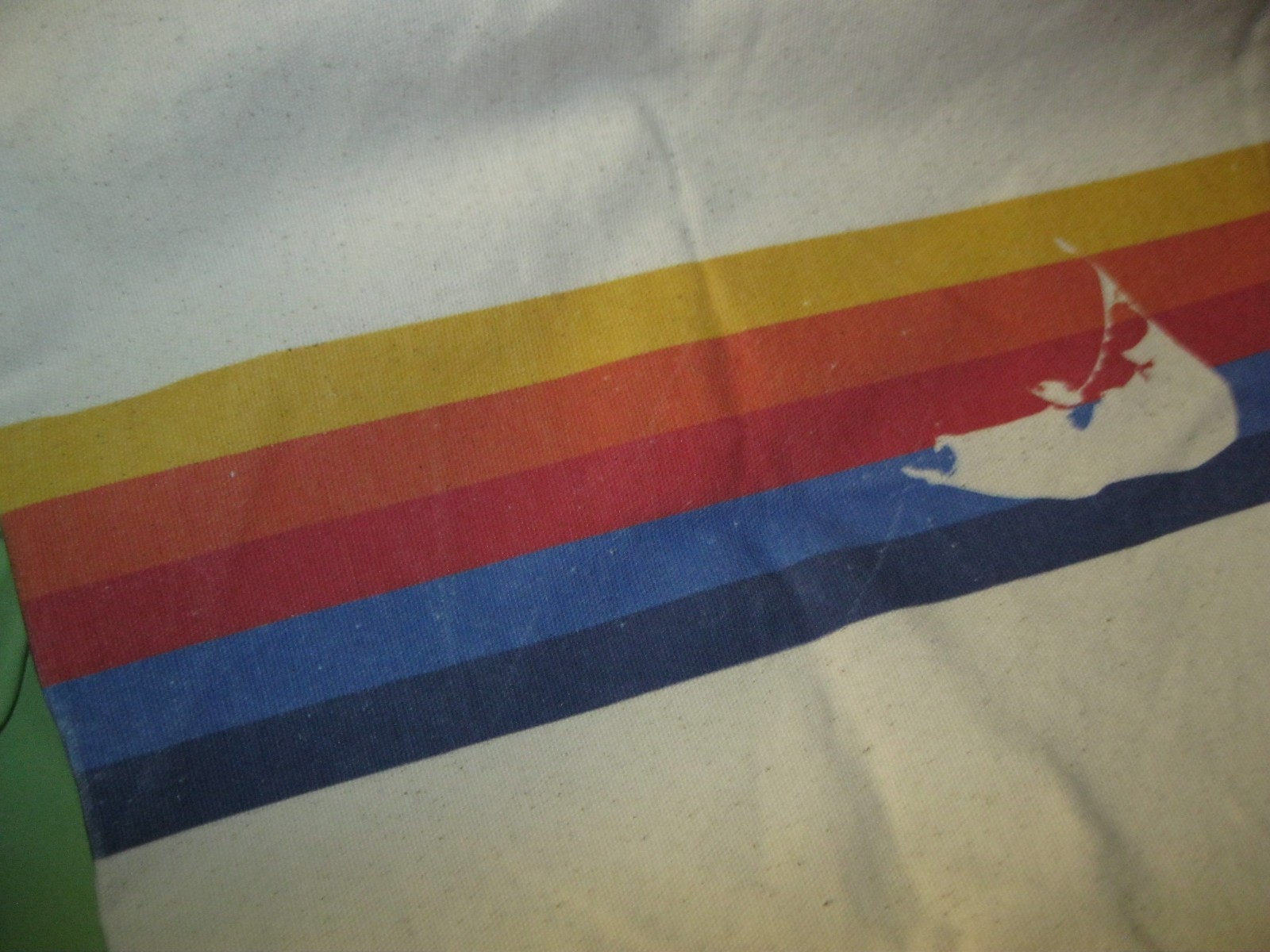 TownPool NANTUCKET Island RAINBOW STRIPED TOTE 16X20 Canvas BAG Interoir Pocket