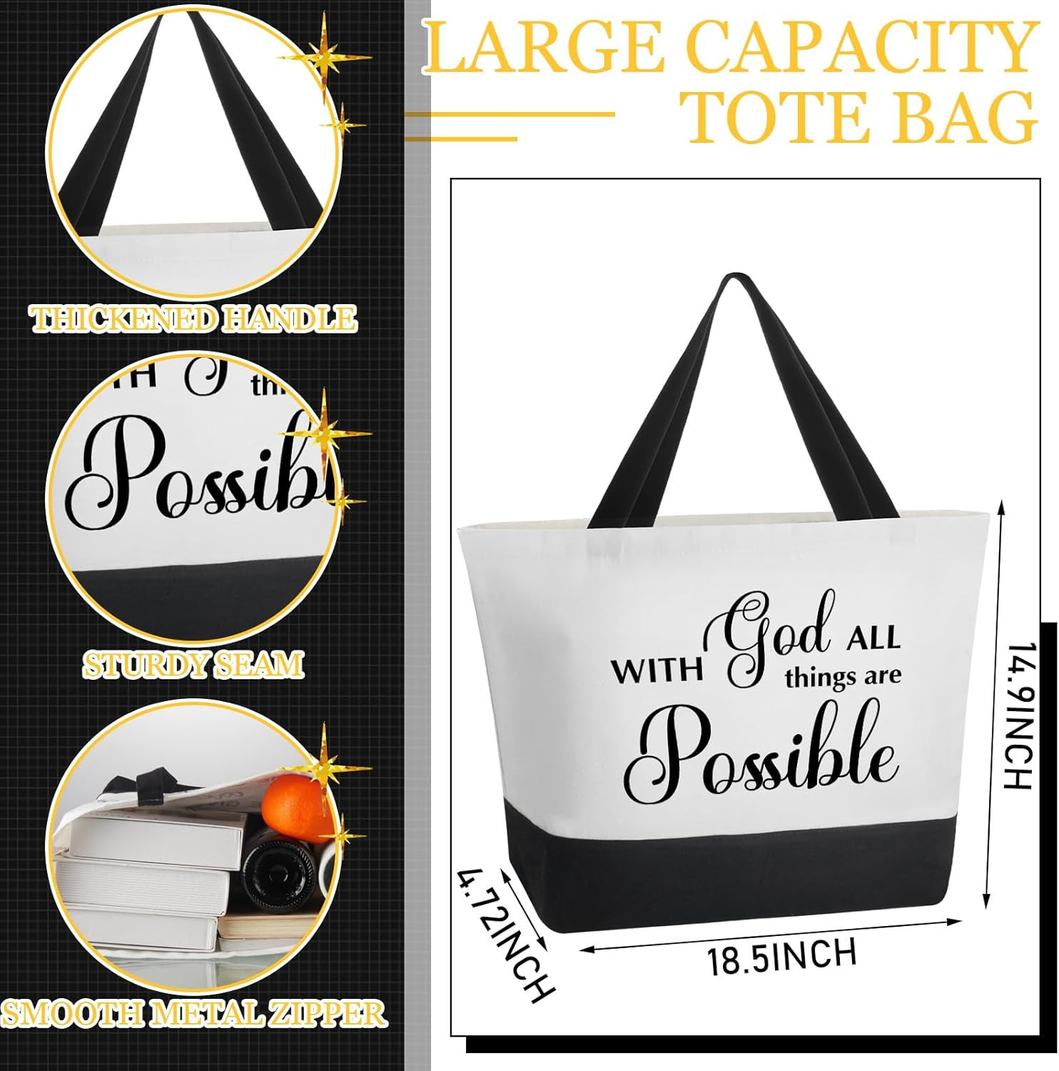 10 Pcs Christian Bible Verse Tote Bags Religious Gift Canvas Reusable Bags for W