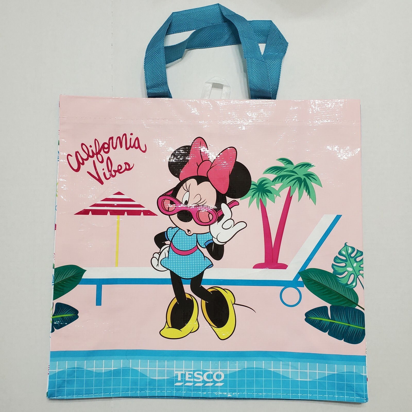 Tesco Mickey Minnie Mouse Tote Bag California Flamingo Beach Disney Gift 2022