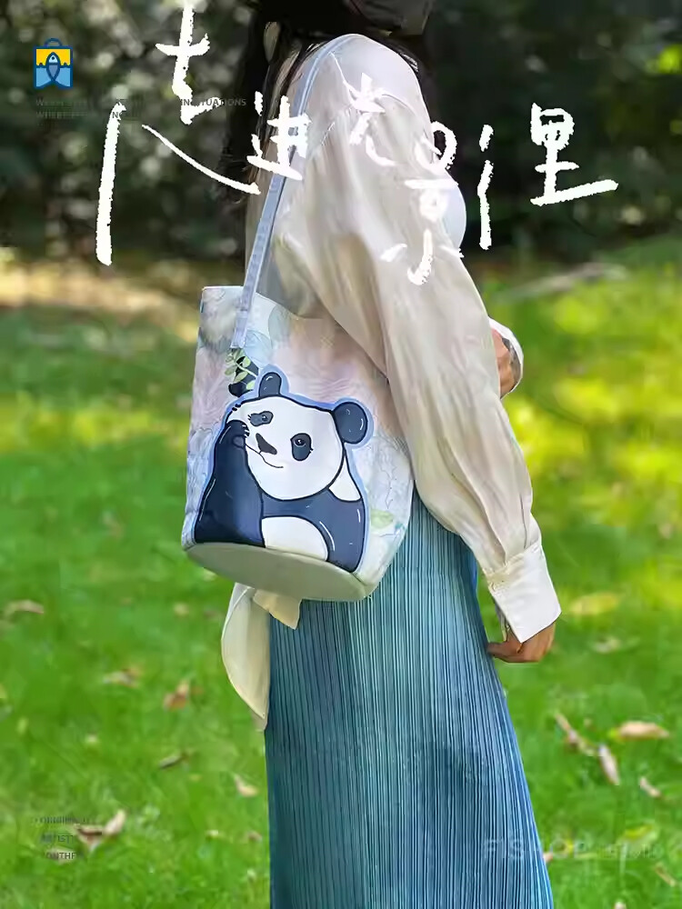 Cute Casual Panda Artistic Tote Bag For girls Woman Gift bucket Satchel Bag
