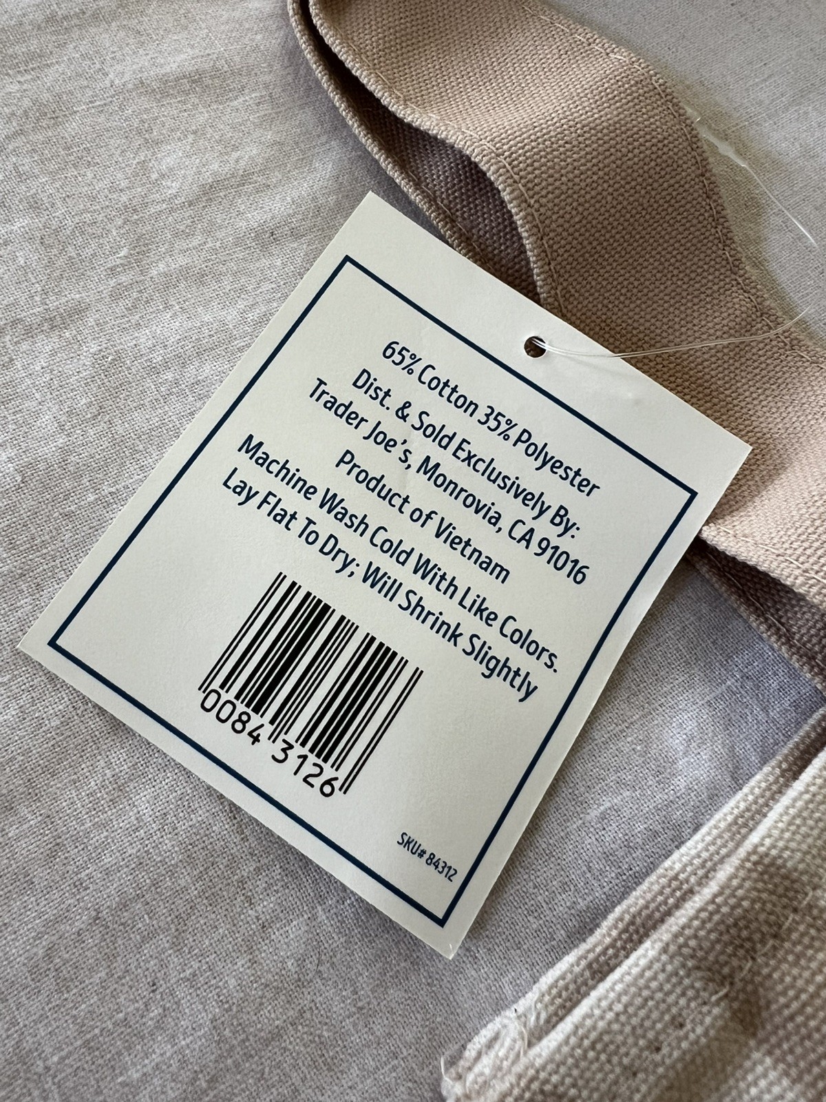 Trader Joe’s Limited Mini Canvas Pastel Striped Tote Bag 2026 Beige