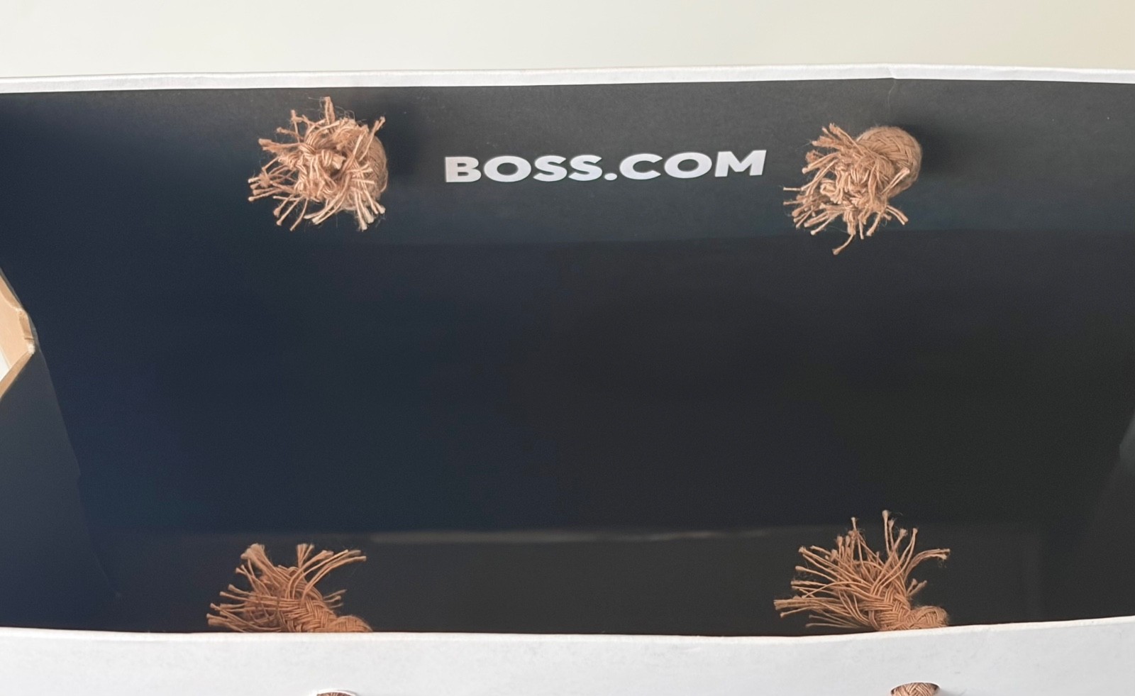 Hugo Boss Small Paper Shopping Tote Bag Gag Gift Bosses Day Black Logo 8×8.5×4