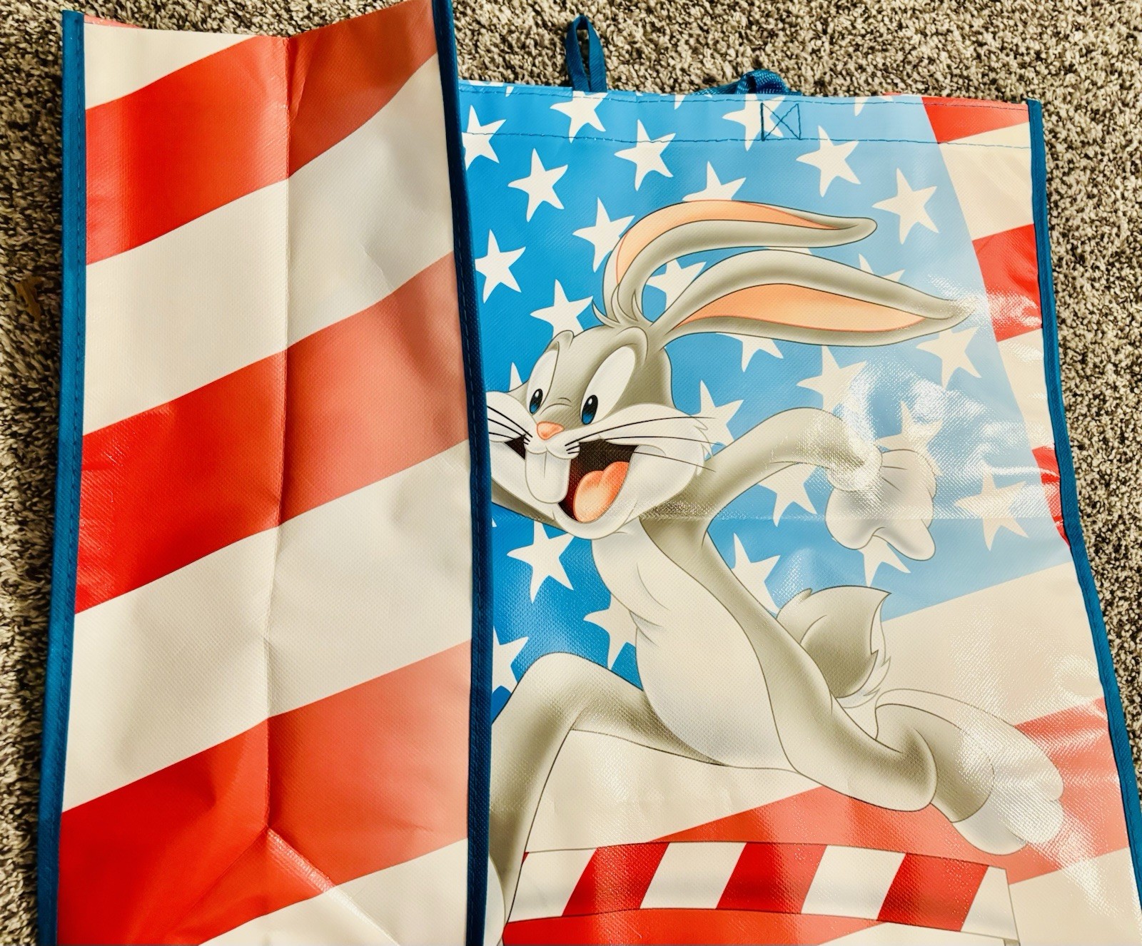 Looney Tunes Bugs Bunny July 4th USA Patriotic Reusable Shopping Tote Bag