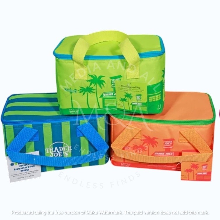 1 Trader Joe’s 2026 Mini Insulated Tote Summer Fun Ltd Ed Pink Orange Blue Green