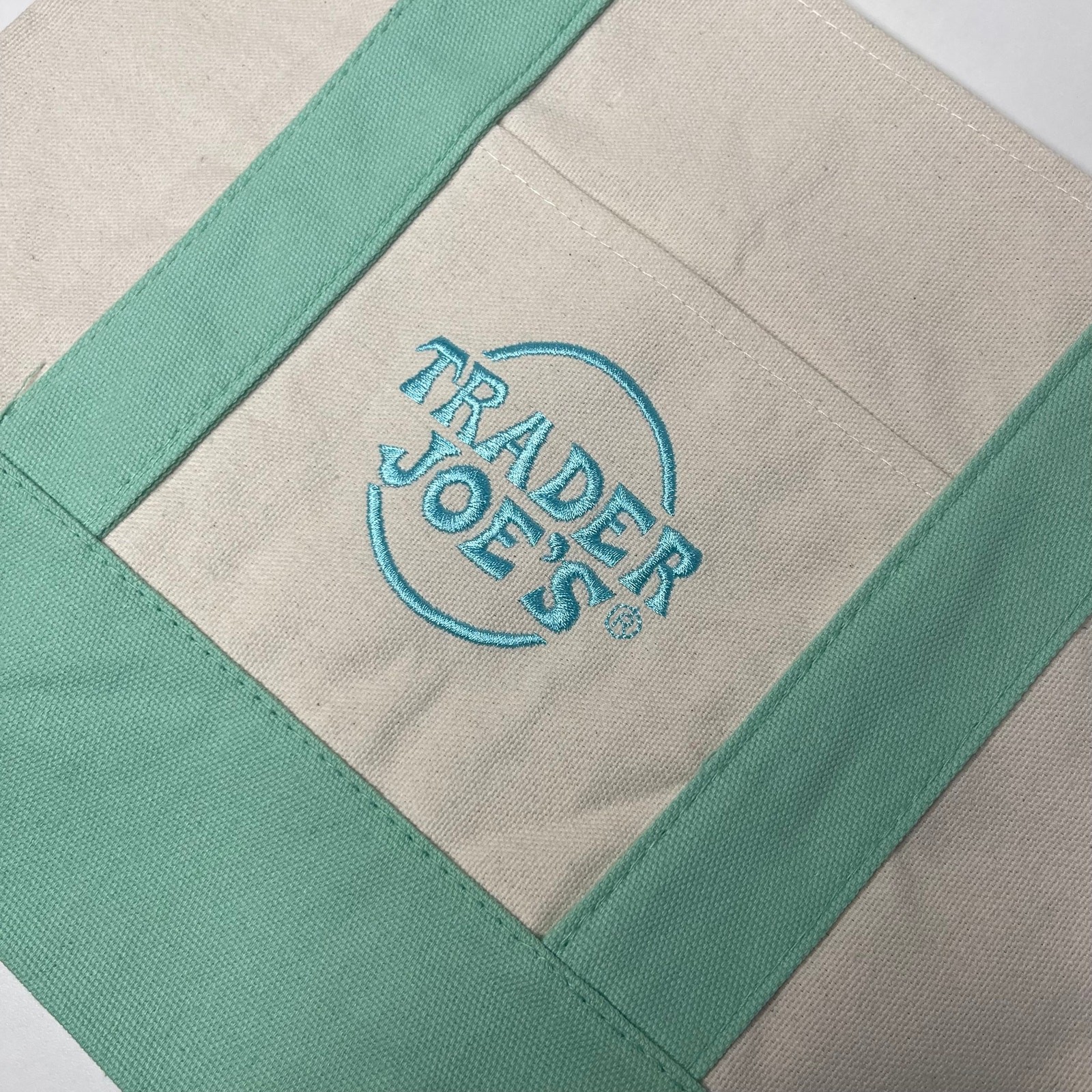 LOT Set of 4 — Trader Joe’s Canvas MINI Tote Bag — Pastel Purple Green Pink Blue