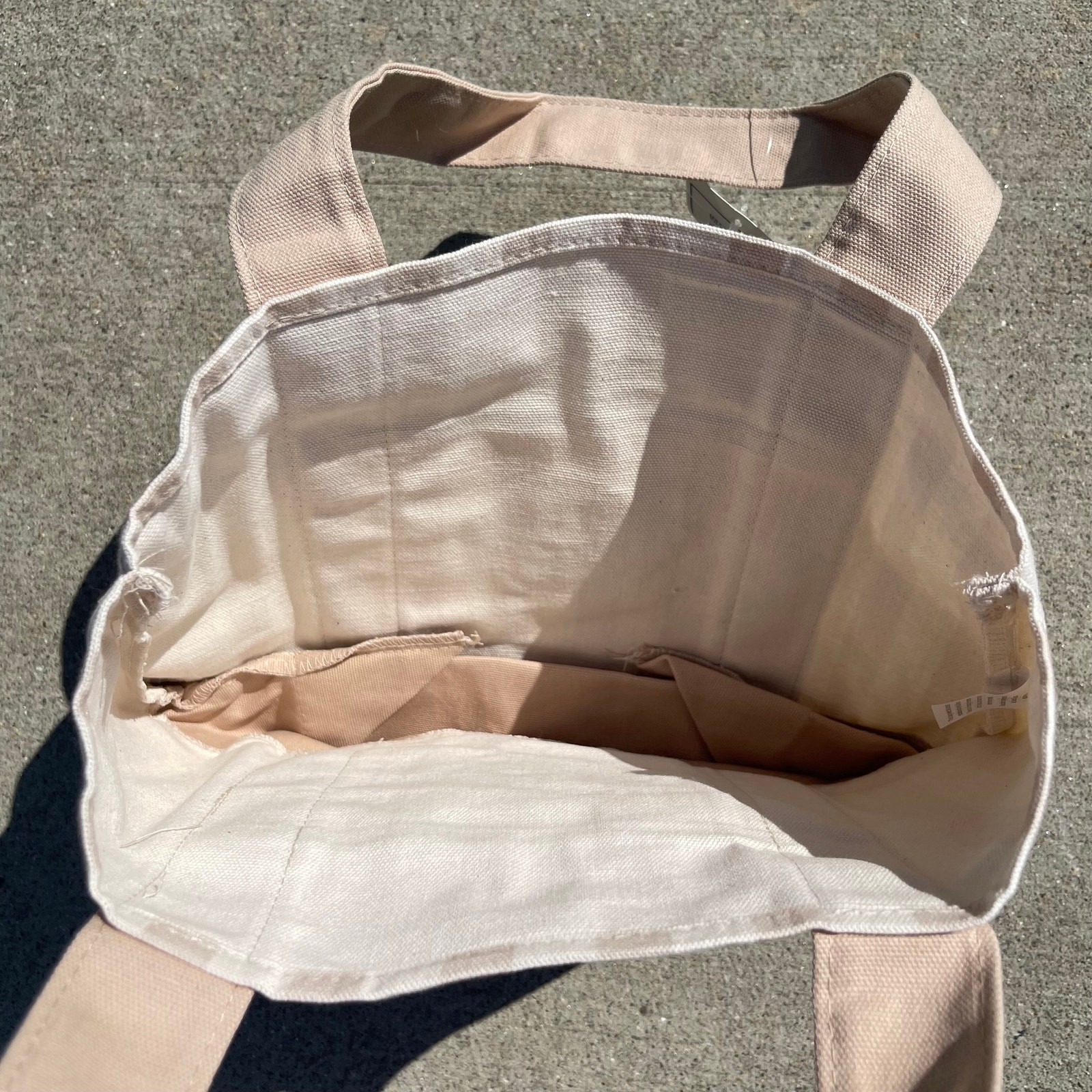 Set of 4! Trader Joe’s Canvas MINI Tote Bags PASTEL STRIPE Blue Green Pink Khaki