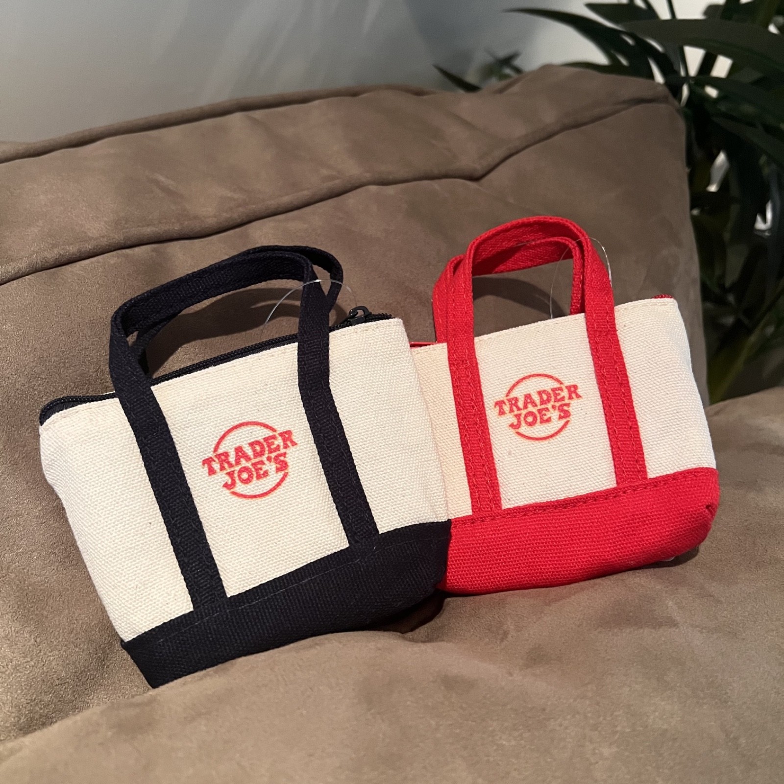 Trader Joe’s Limited Edition Micro Tote Bags [Set of 2 – Red & Blue] NWT