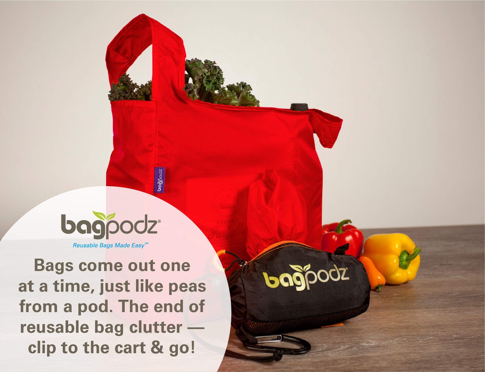 BagPodz Sturdy Reusable Grocery Bags Foldable and Washable – Made From RipSto…