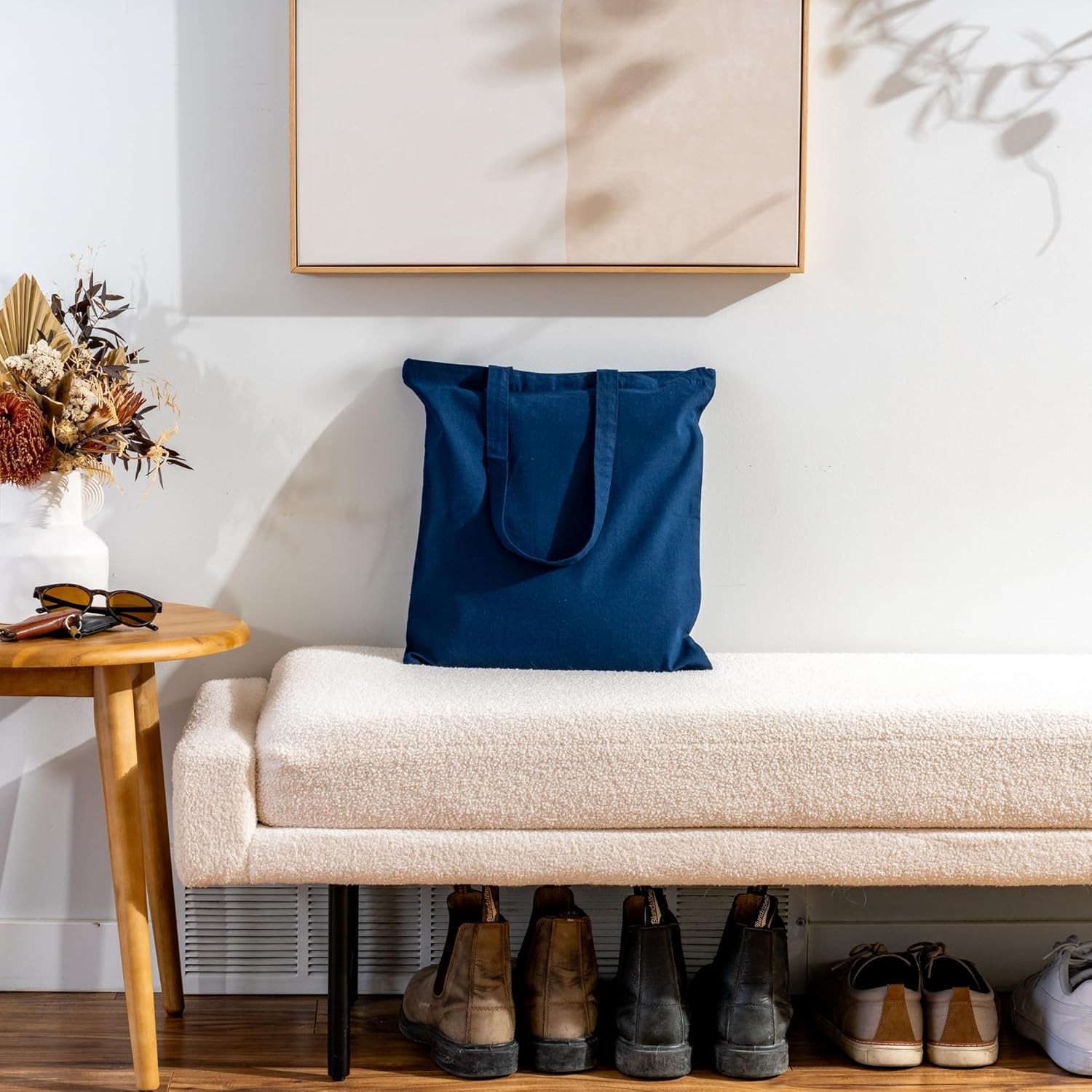 Navy Blue Canvas Tote Bags – Sustainable 15×16 Organic Cotton for Everyday Use
