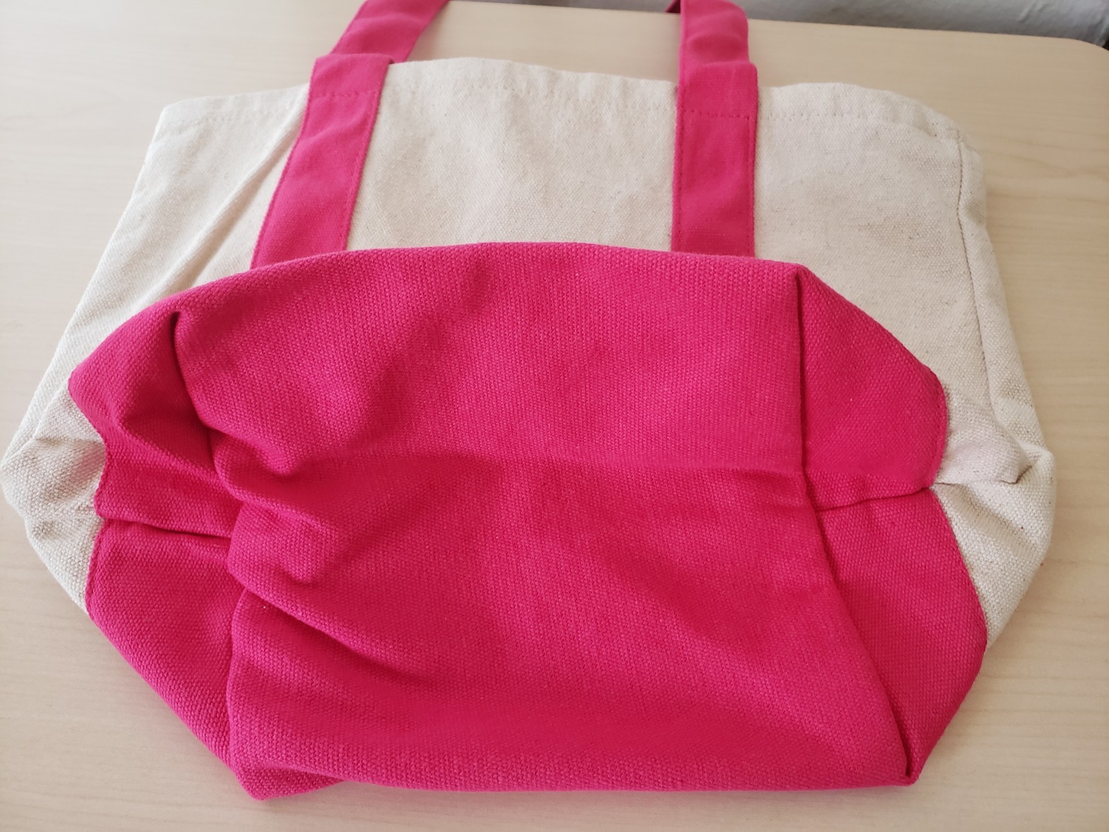 NEW T-MOBILE Tmobile Mini Canvas Tote Bag Beige Pink 12.75″ x 9″ Recycled Cotton