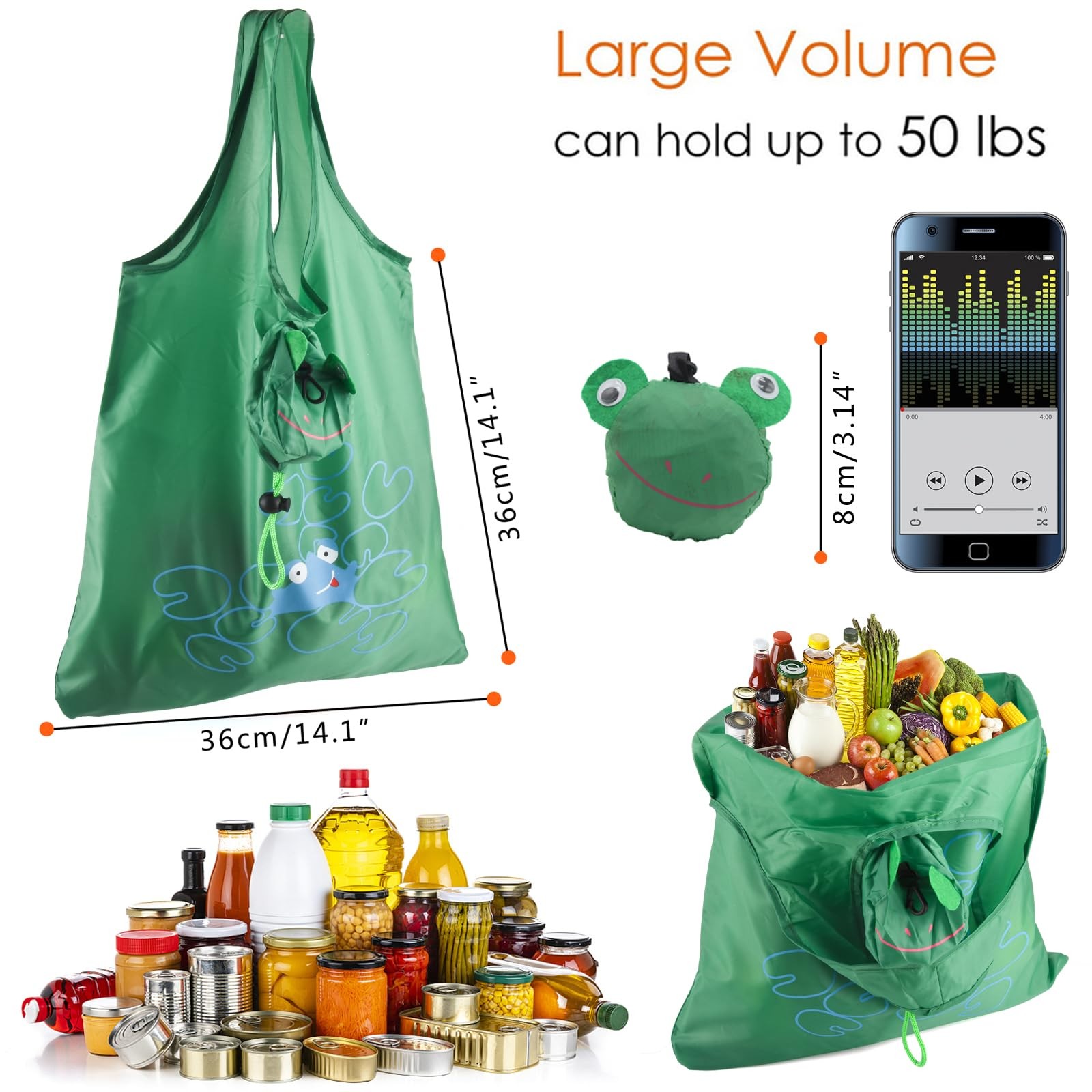 20 Pack Reusable Shopping Bags,Bulk Foldable Portable Reusable Grocery Bags L…