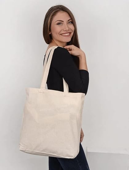 Blank Bulk Canvas Tote Bags Wholesale Organic, Natural Color Plain Bags for D…
