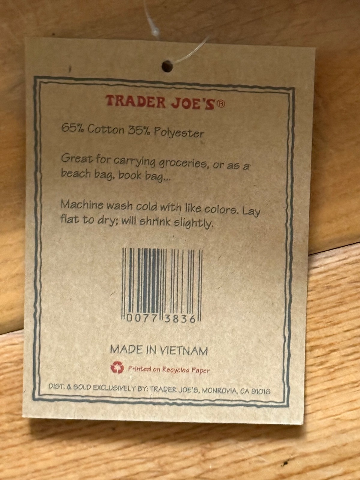 * NEW * Trader Joe’s Large Tote Bag Canvas NAVY Reusable Heavy Cotton/Poly