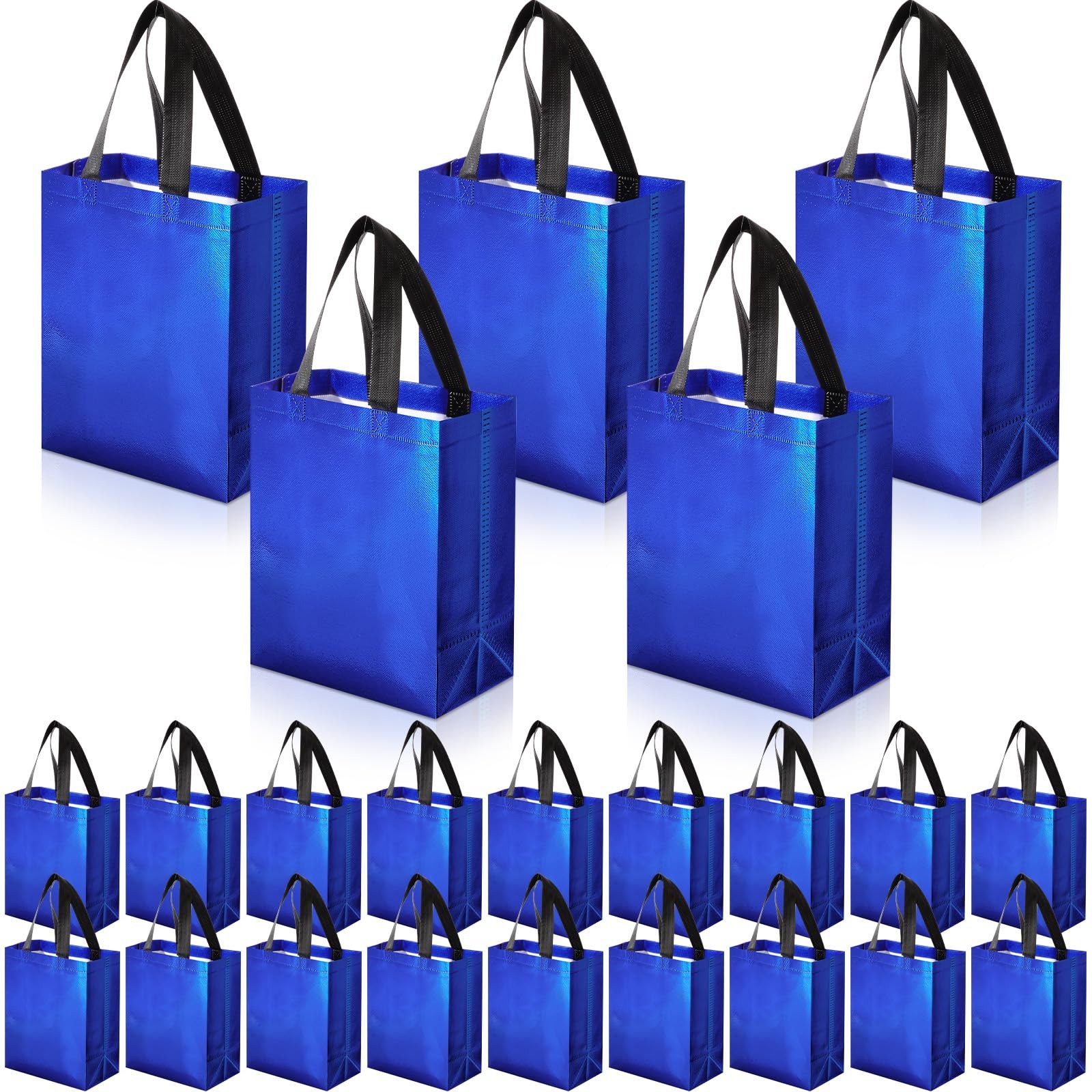 80 Pcs Reusable Gift Bags Set Glossy Grocery Gift Tote Bag with Hadnle for We…