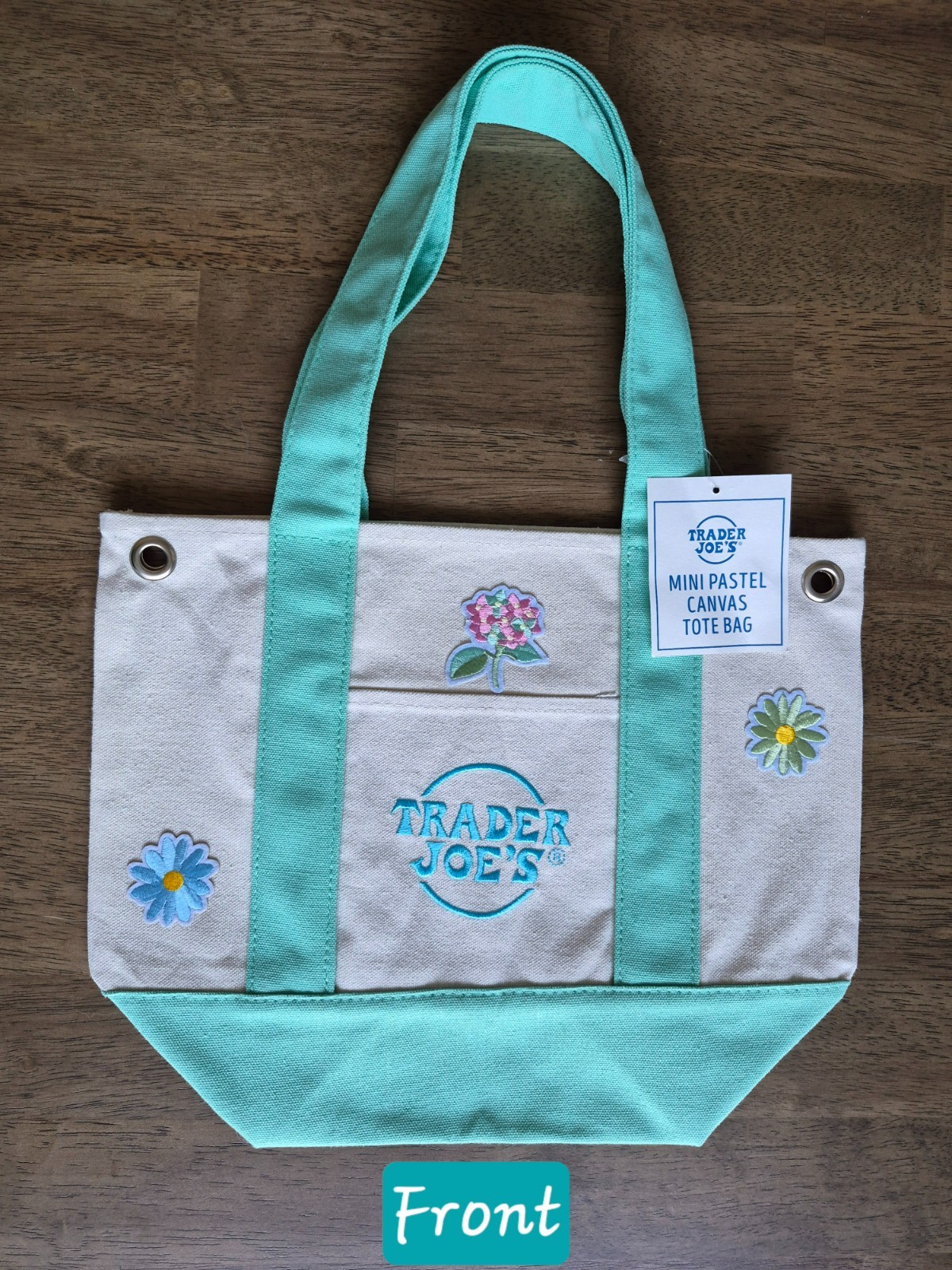 🧳Authentic Trader Joe’s Mini Tote Iron-On Travel/Fall/Flower/Bee Patch Design🍁