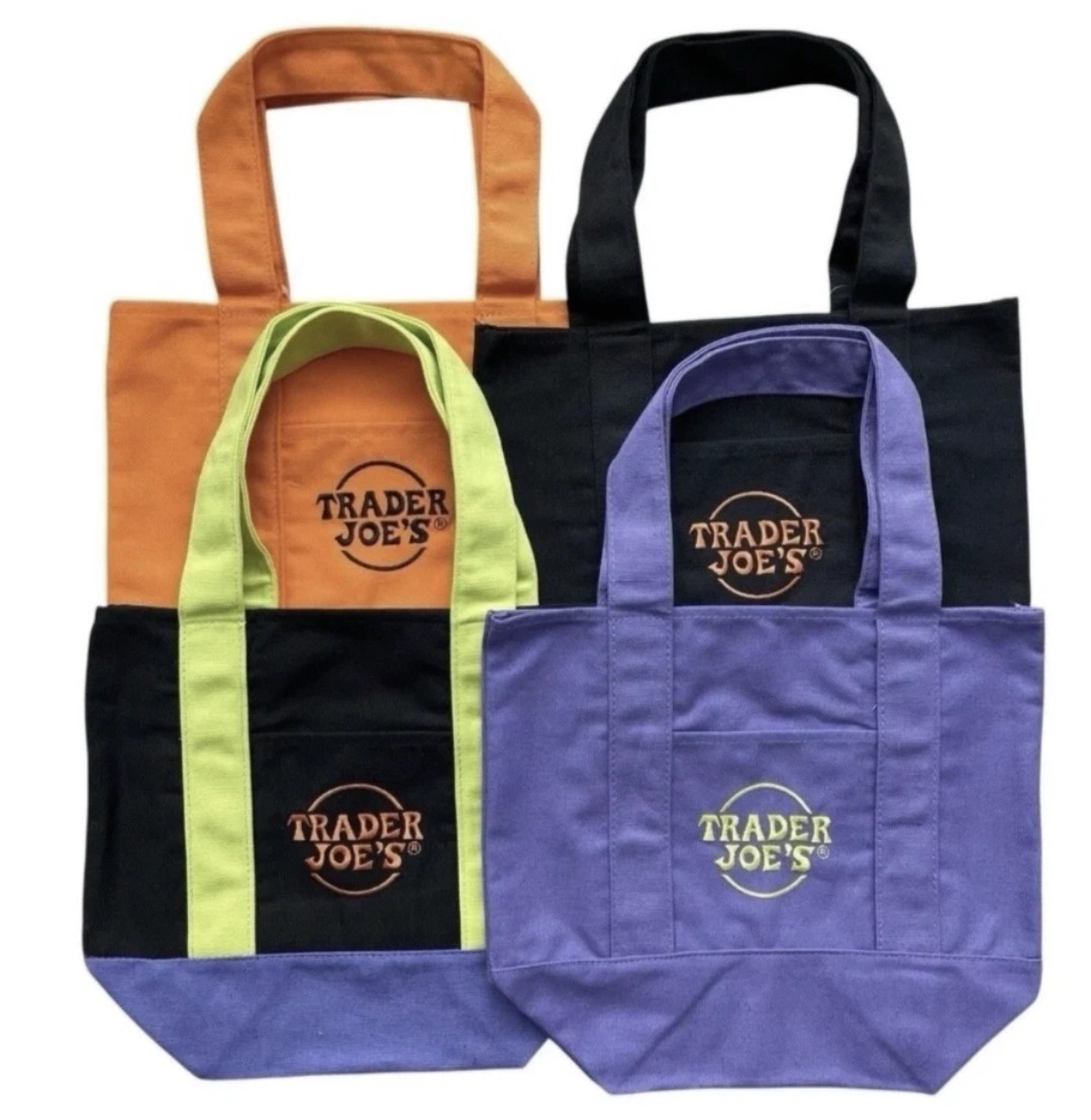Trader Joe’s 2025 Mini Halloween Tote Bag Orange Black Purple Or Multi