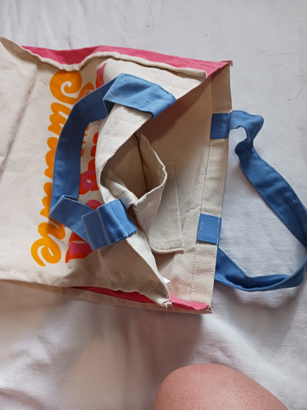 Canvas Foldable Reusable Shopping Bags Set of 2 Large Multicolor