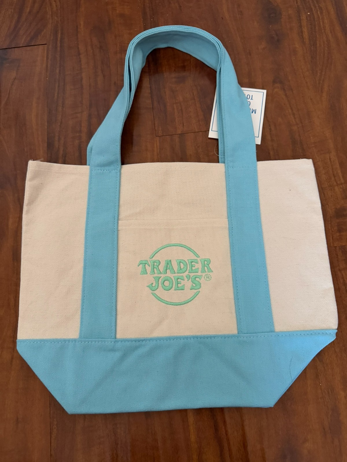 Trader Joe’s Pastel Blue Mini Tote Bag NEW HTF NWT Easter Spring 2026