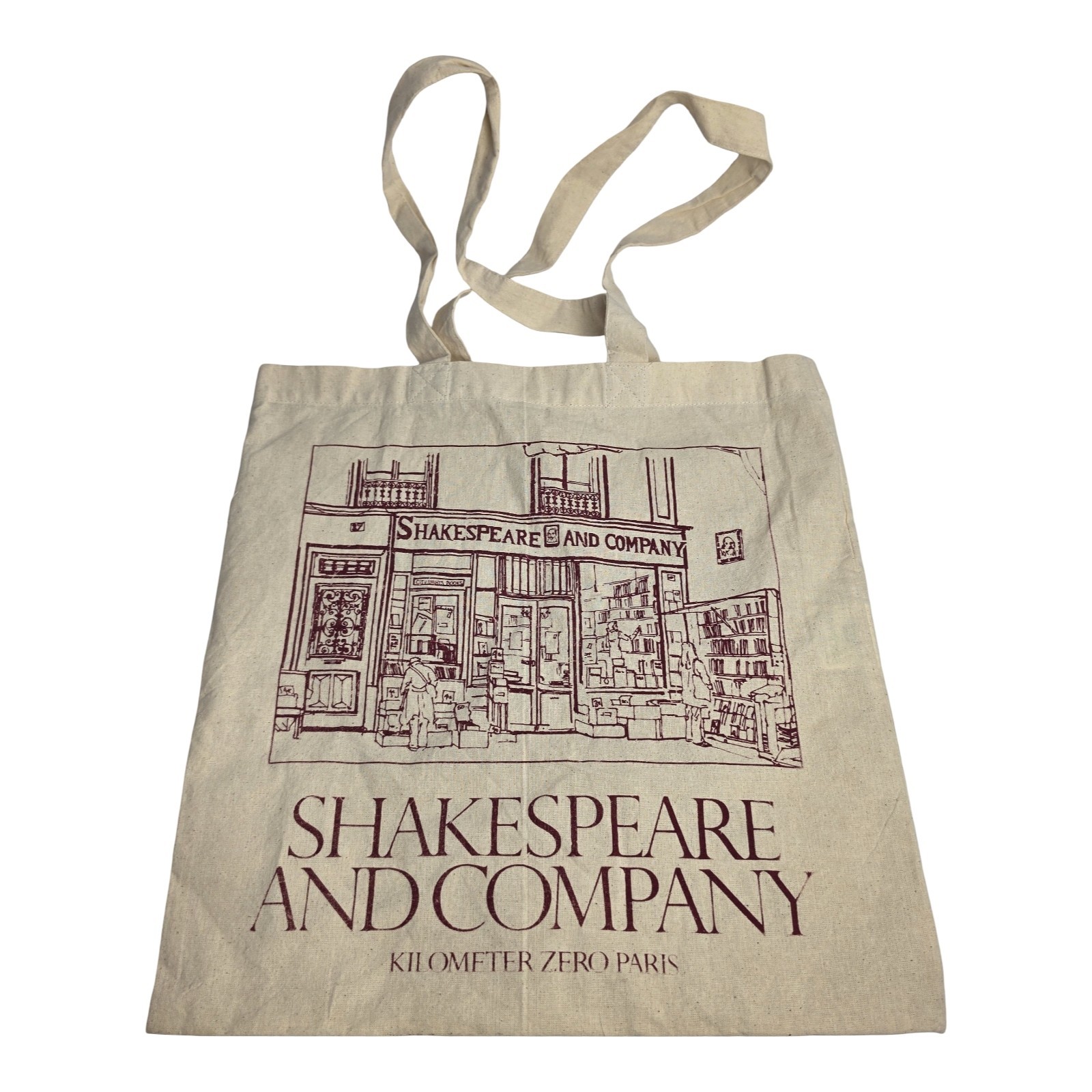 Shakespeare & Company Canvas Tote Bag Kilometer Zero Paris Book Library Organic