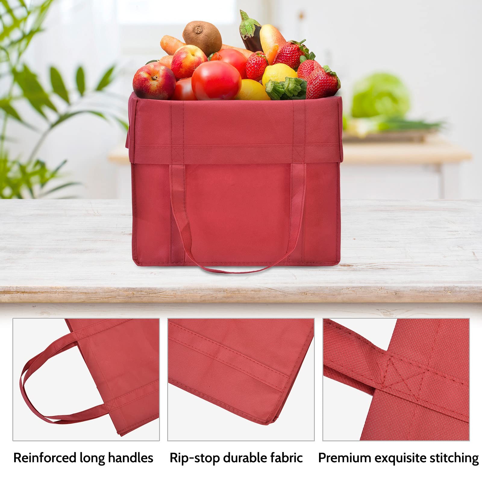 24pack Reusable Grocery Bagslarge Washable Foldable Shopping Bagsheavy Duty To