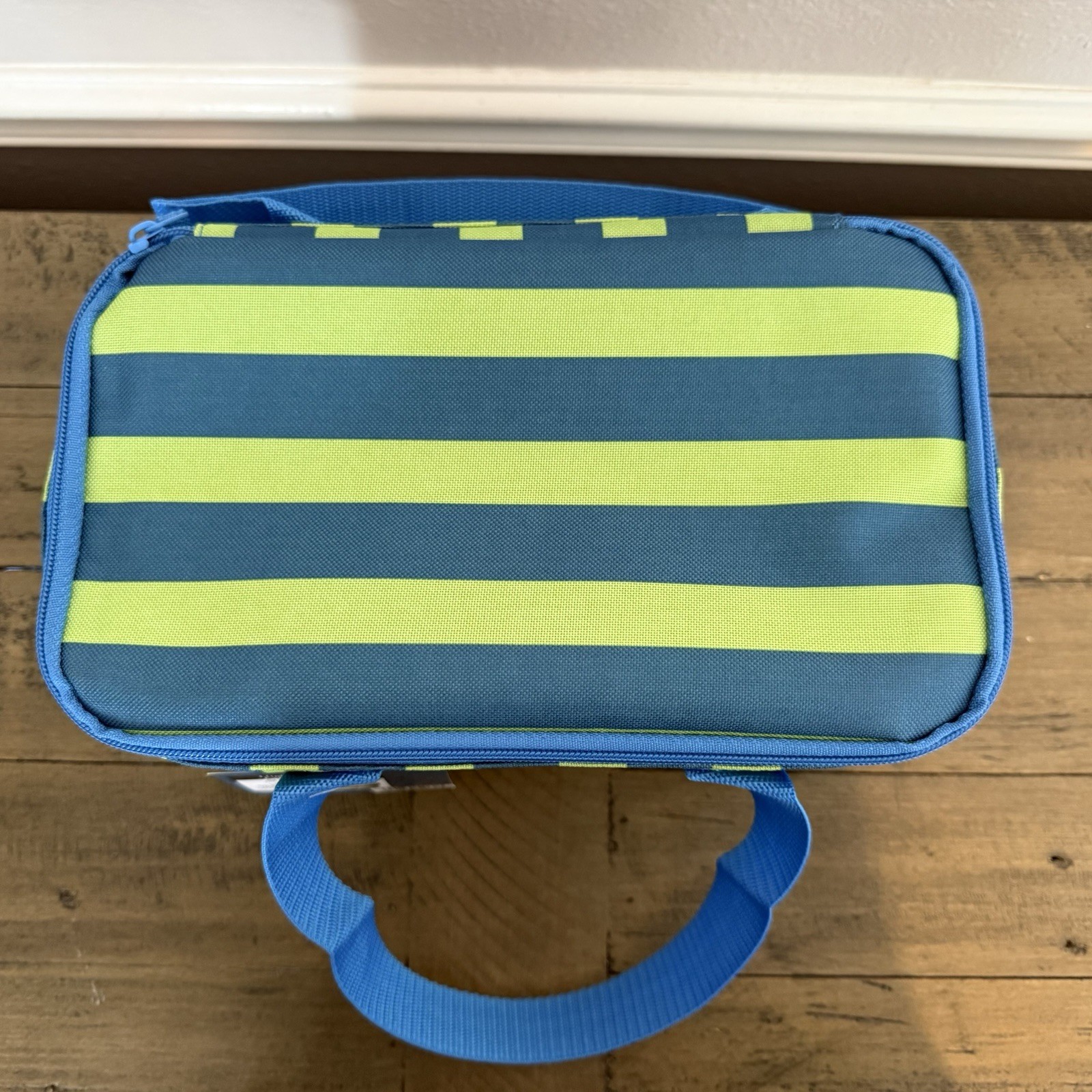 Trader Joe’s 2026 Mini Insulated Lunch Bag Cooler Green Blue Stripe SHIPS TODAY!
