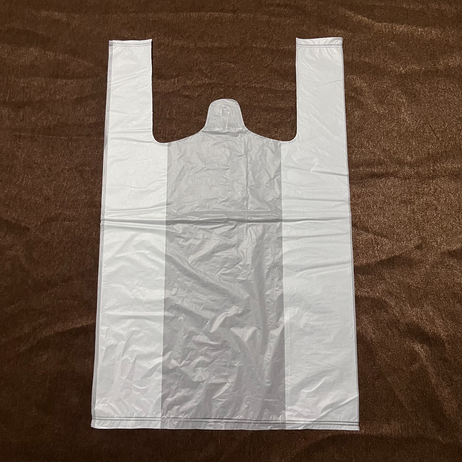 100Pcs Shopping Bag 10.5×16.5in Carry Out Retail Supermarket Grocery White Bag