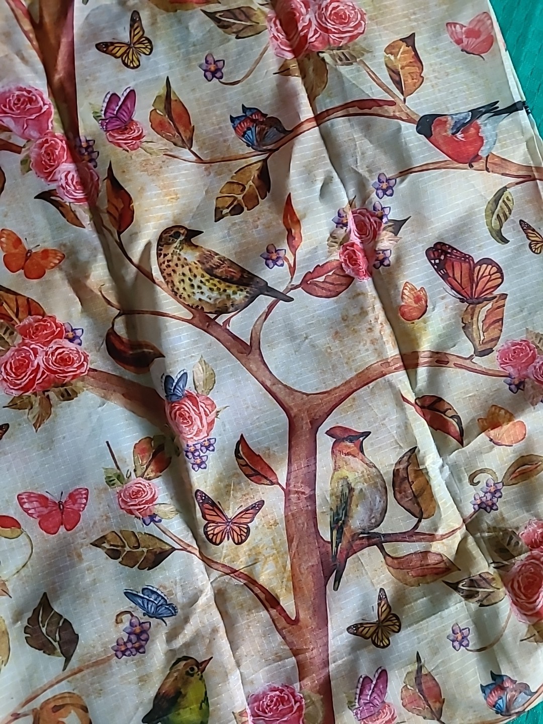 BeeGreen Reusable shopping Bag for Groceries & Market Birds Butterflies Flowers