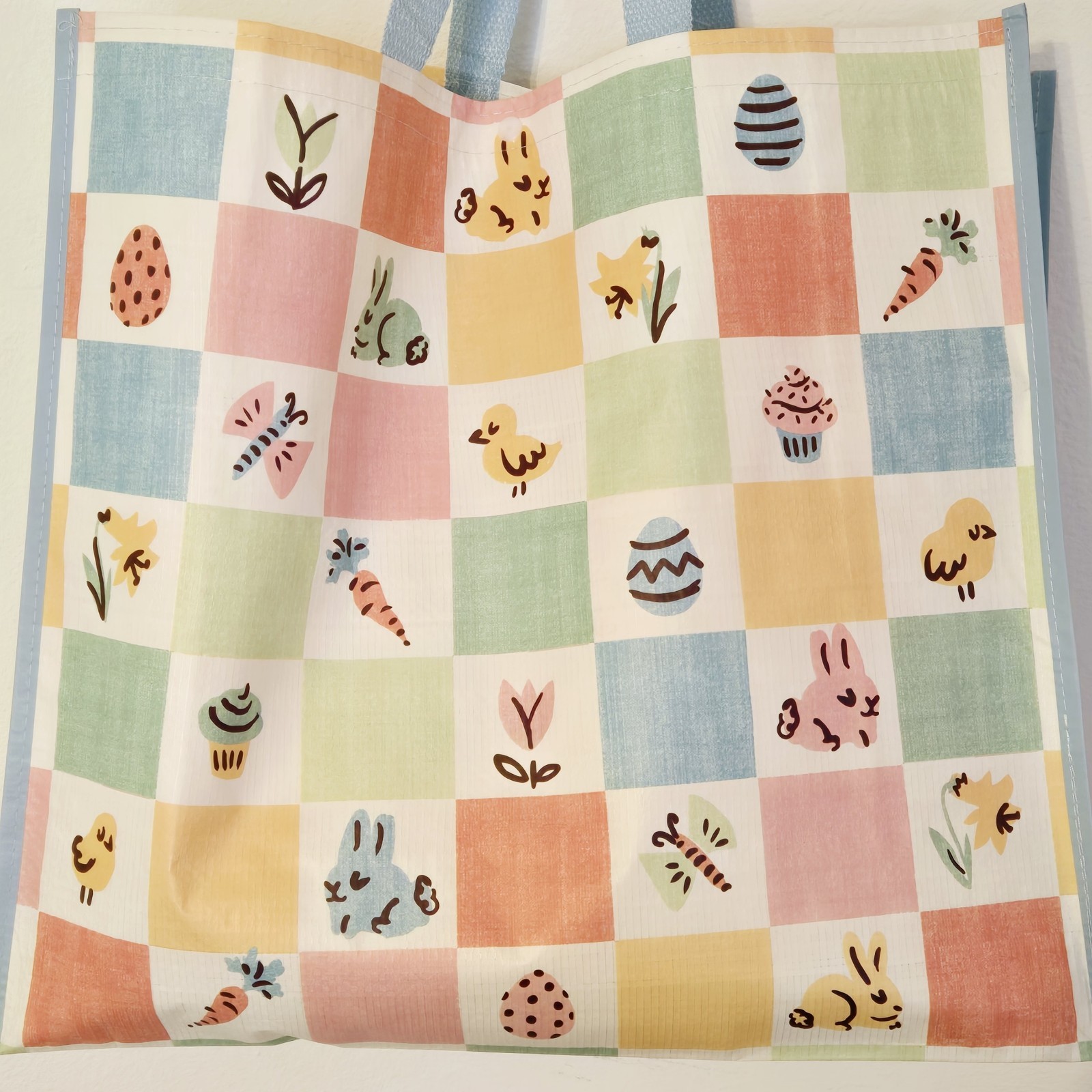 Easter Bunny Eggs Chicks Carrots Flowers Spring Tote Bag TJMaxx TJ Maxx