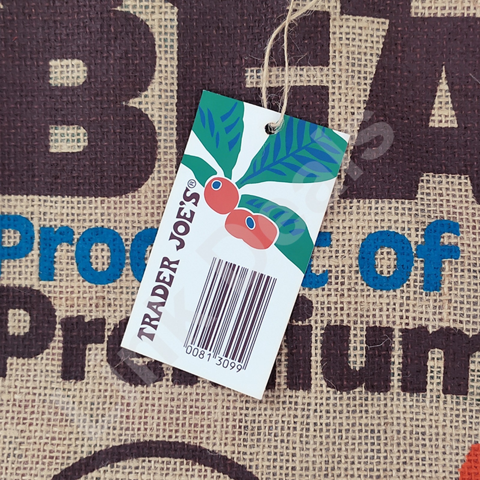 Trader Joe’s Tote Reusable Jute Burlap Coffee Beans Bag NEW