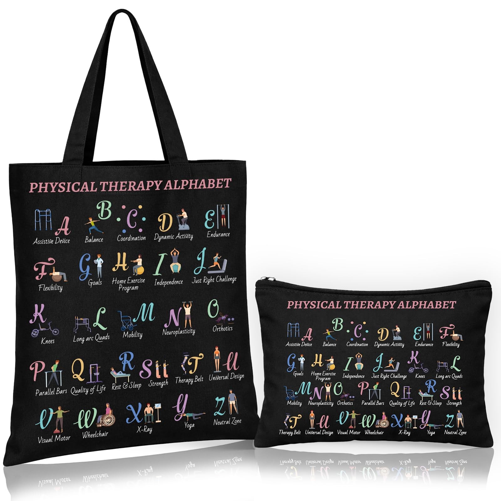 2 Pcs Physical Therapy Gifts Physical Therapist Tote Bag with Makeup Bag Occu…