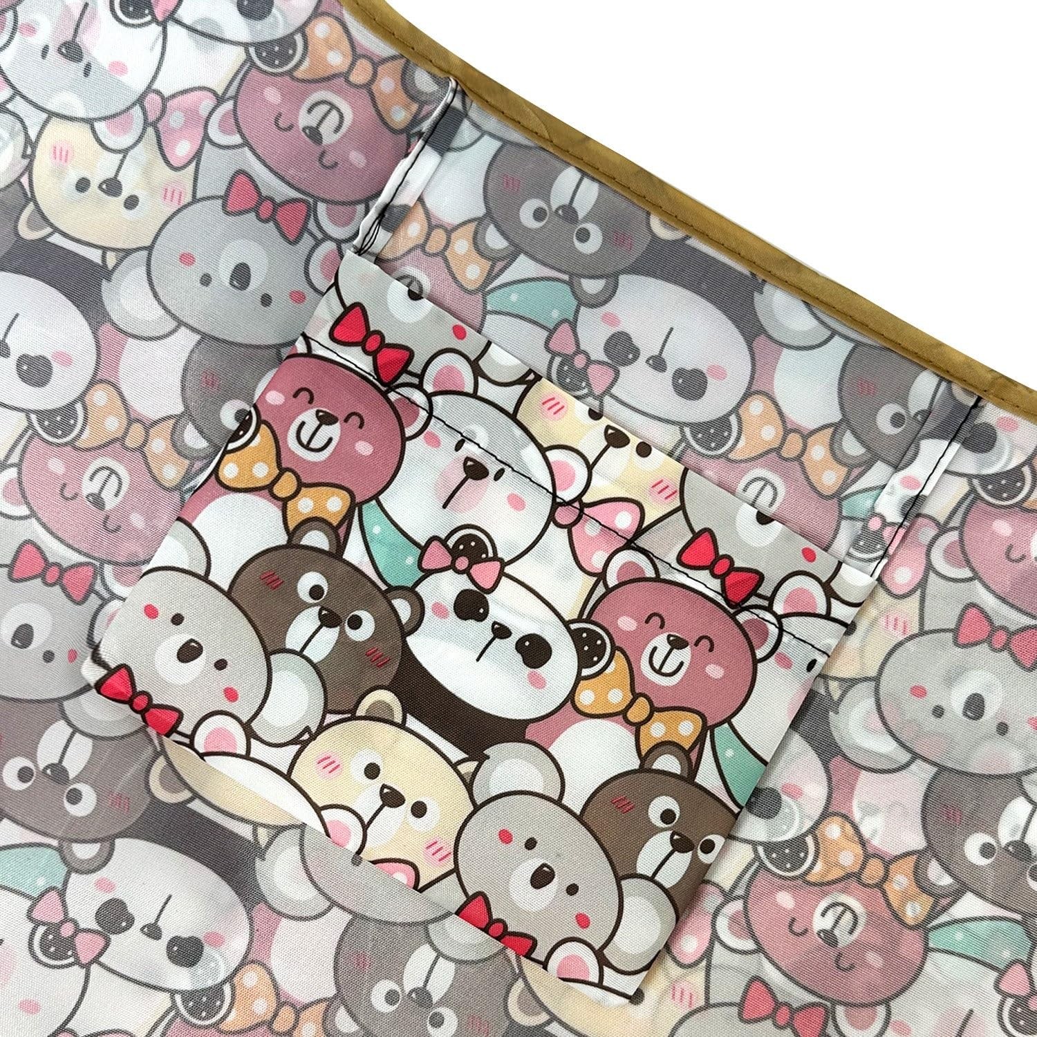 Large & Small Foldable Tote Nylon Reusable Grocery Bags Set of 2 Funny Bears