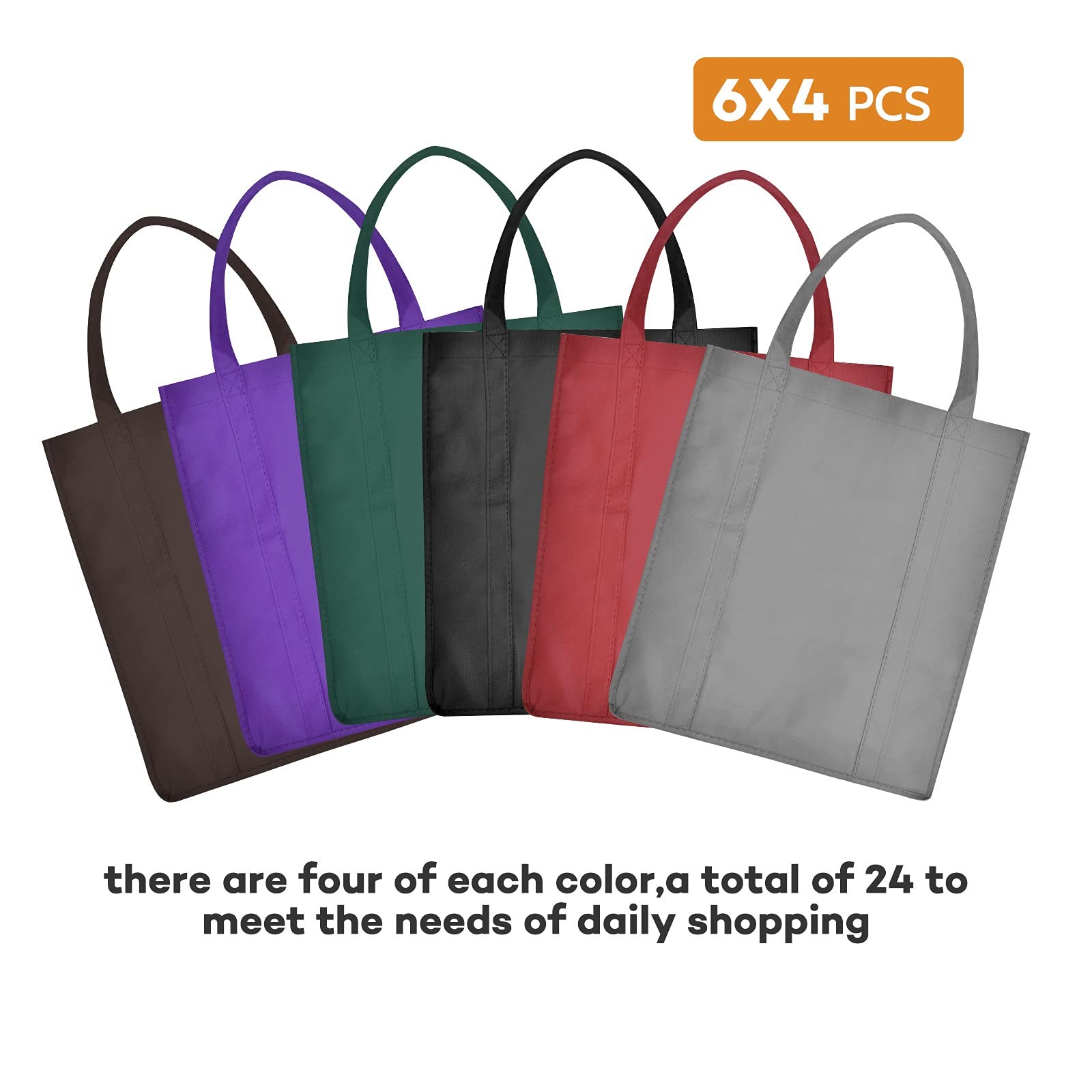 24pack Reusable Grocery Bagslarge Washable Foldable Shopping Bagsheavy Duty To