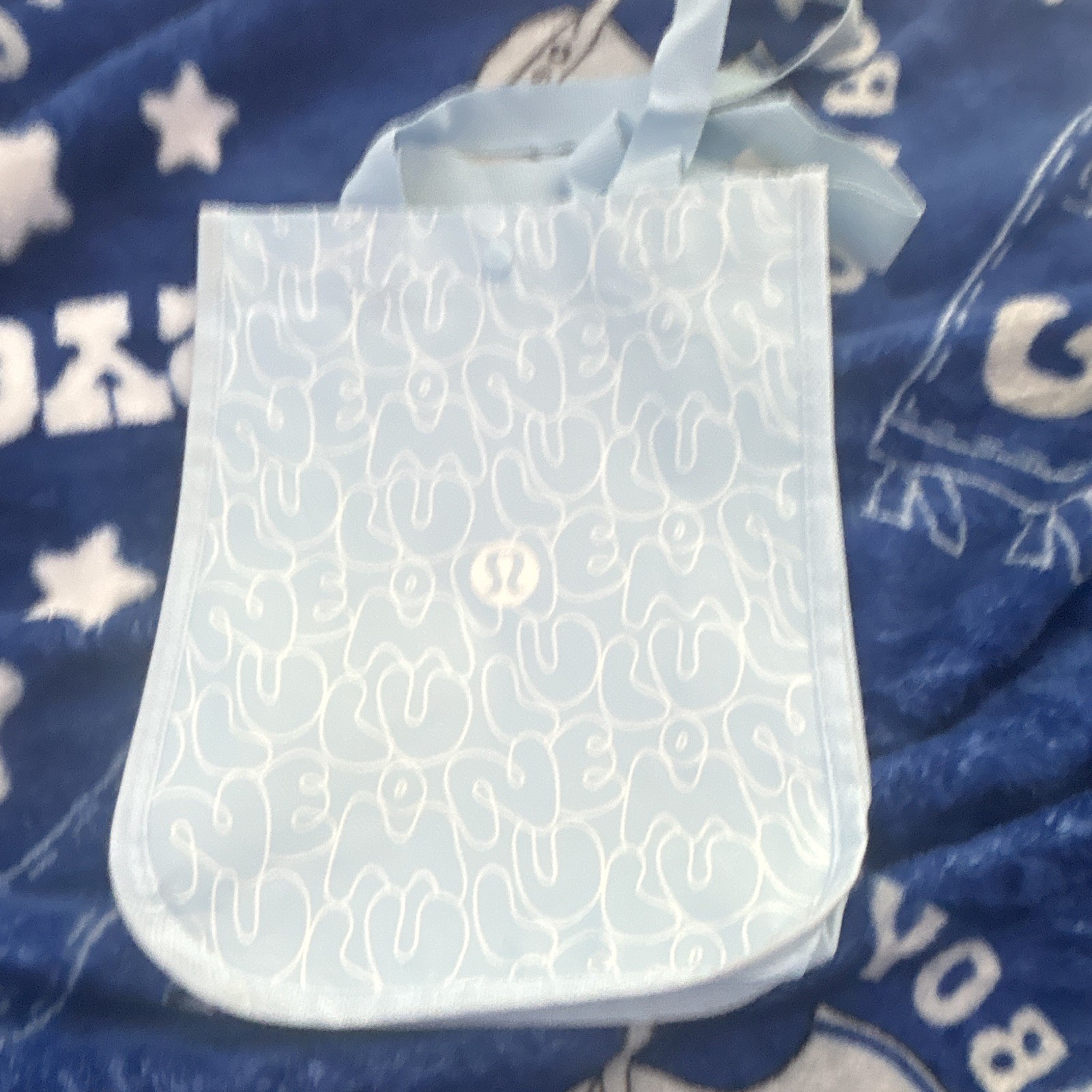 Light Blue Small Reusable Shopping Tote Bag, Polyester, 1 Qt, 1 Pack