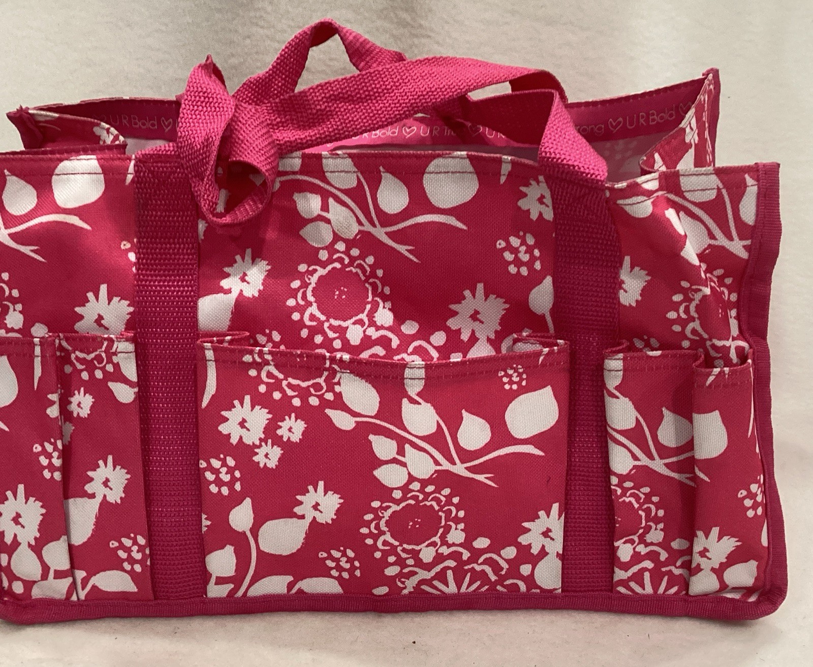 Thirty One Keep It Caddy – URU Pink Floral Brushstrokes 13×8 Tote W/Pockets
