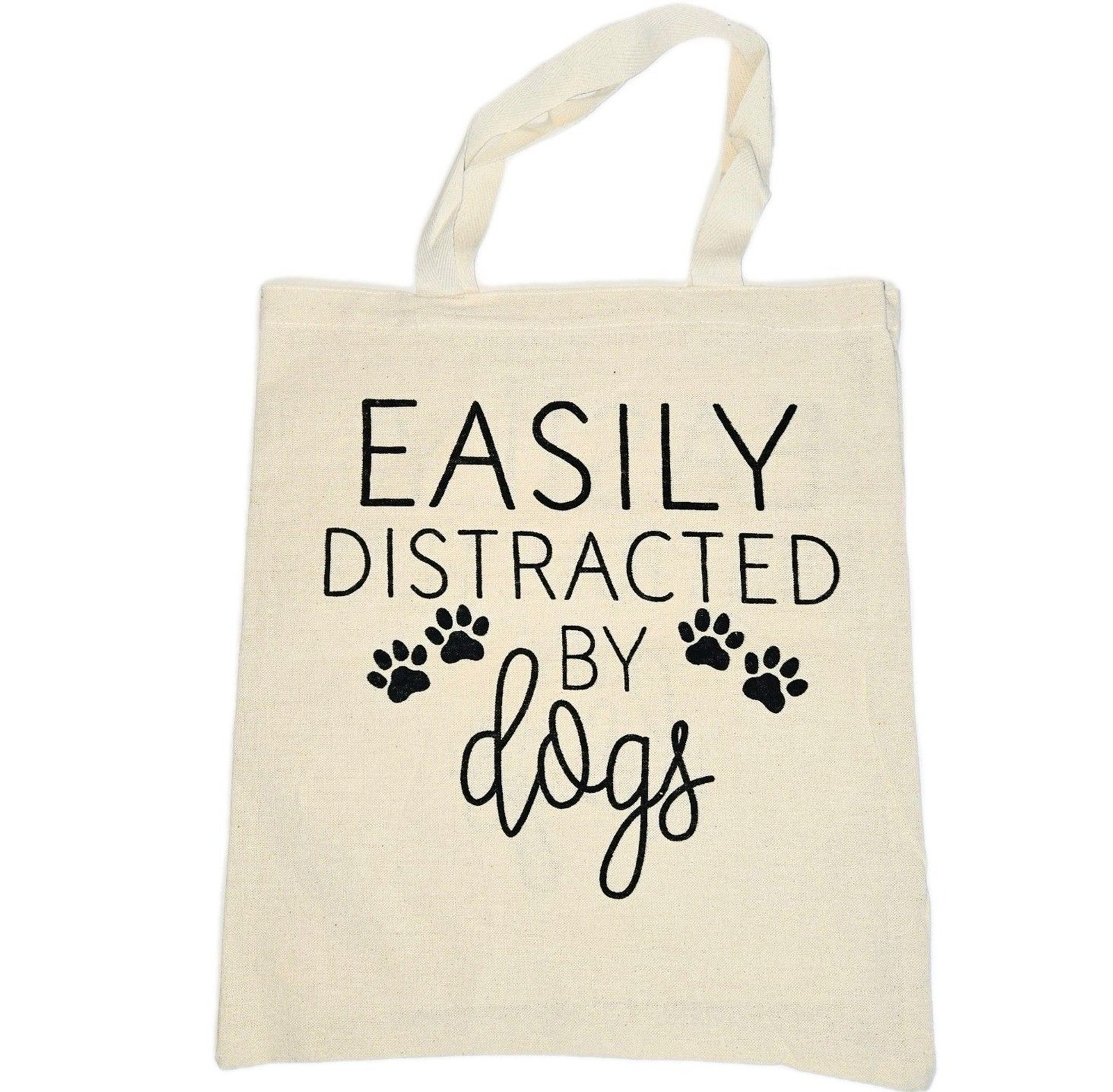 MABELLE CANVAS REUSABLE SHOPPING BAG “Easily Distracted By Dogs” NEW NWT