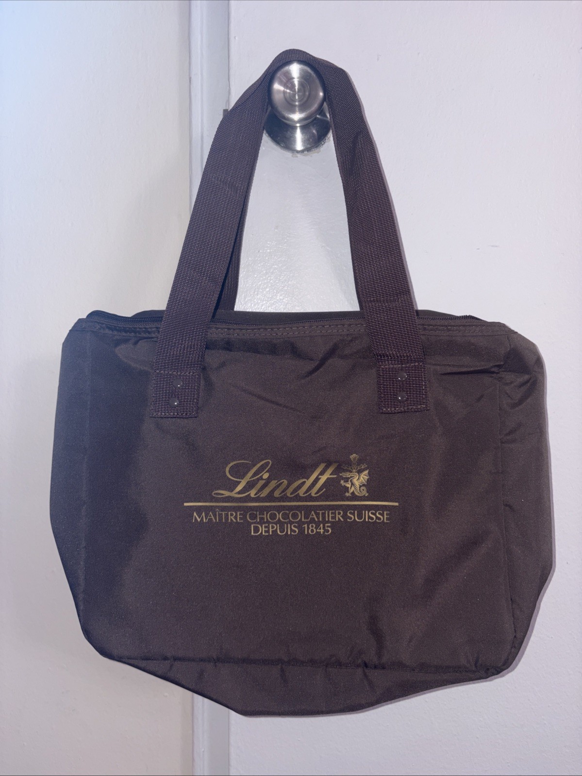 Brown Lindt Chocolatier Insulated Cooler Tote Bag 13 x 11 x 4 Inches