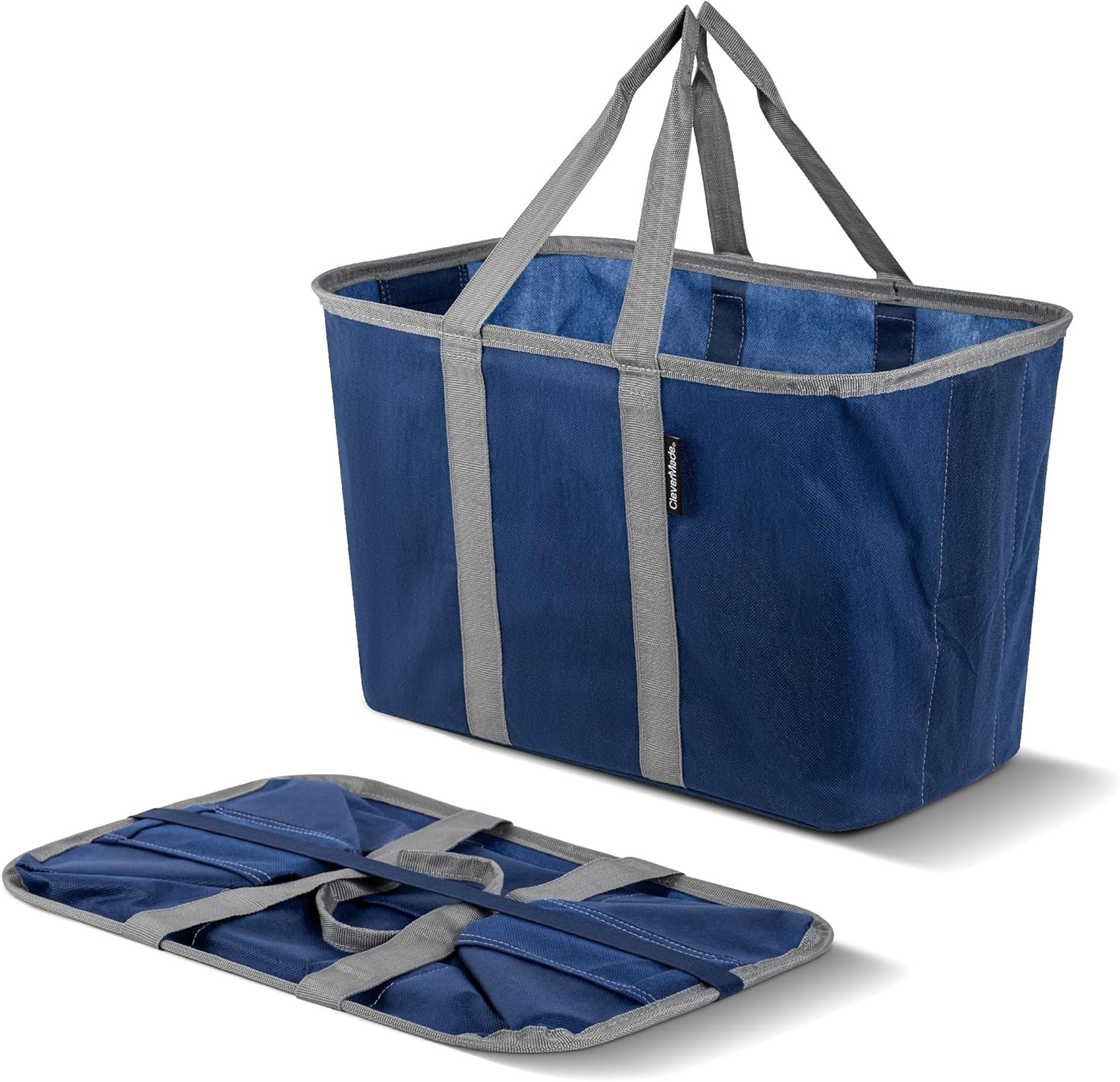 Collapsible Tote Basket – Reusable Grocery Tote Polypropylene for Pantry Shelves