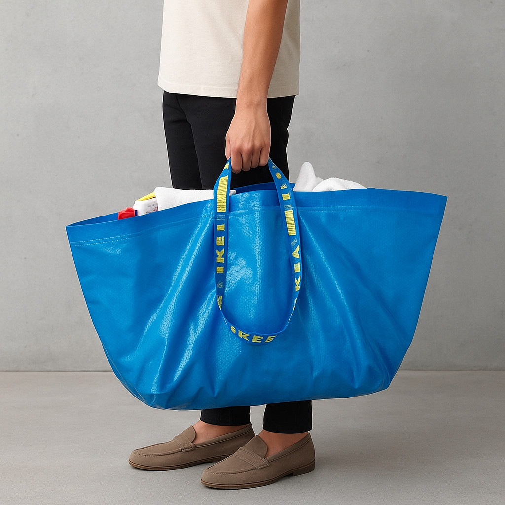 31 IKEA Frakta Large Size Shopping Bags Blue Laundry Grocery Durable-19Gal