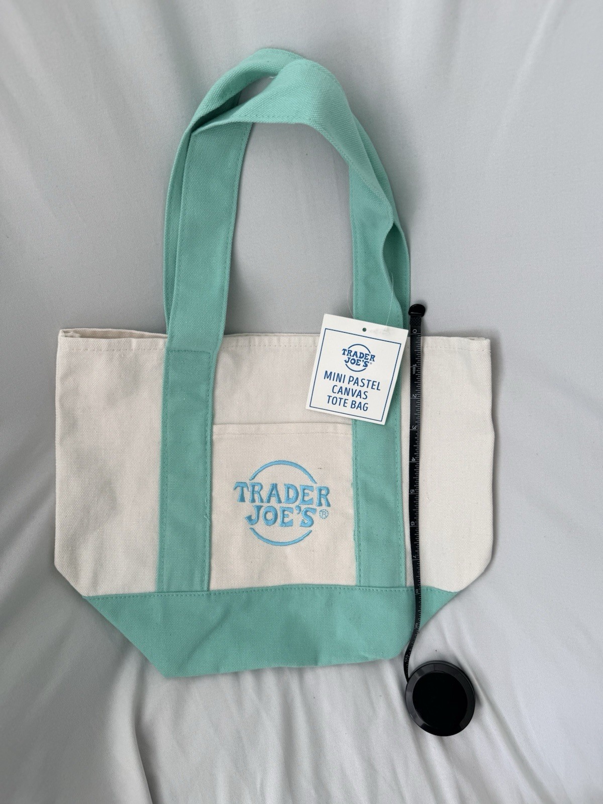 Trader Joe’s Mini Pastel Canvas Tote Bag – Green NWT