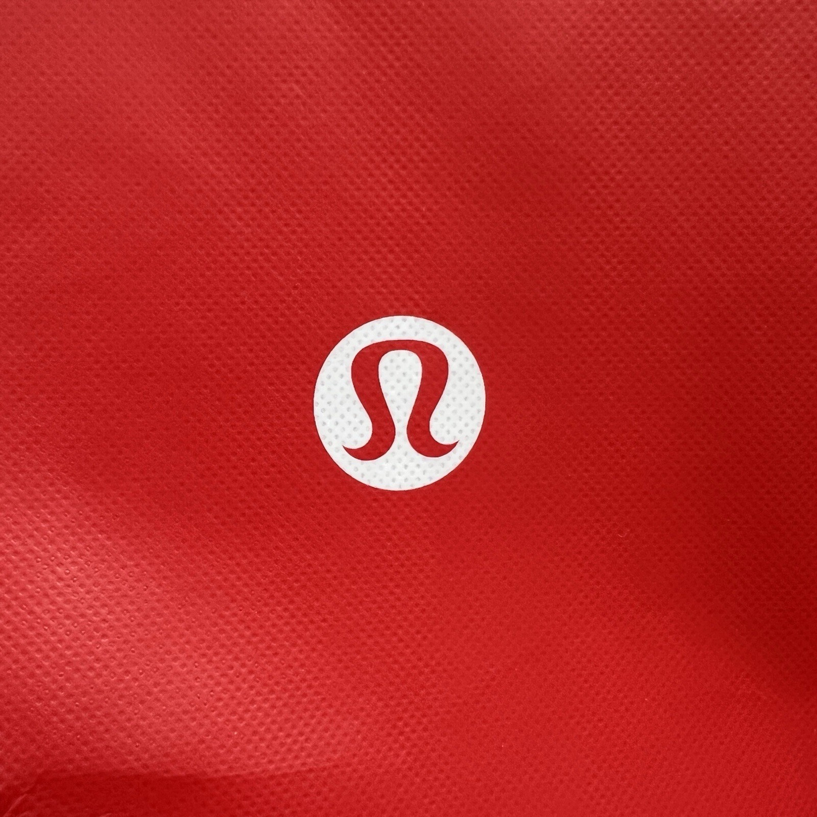 Lululemon Red White Logo Large Eco Reusable Snap Tote Bag Gym Shopping Gift